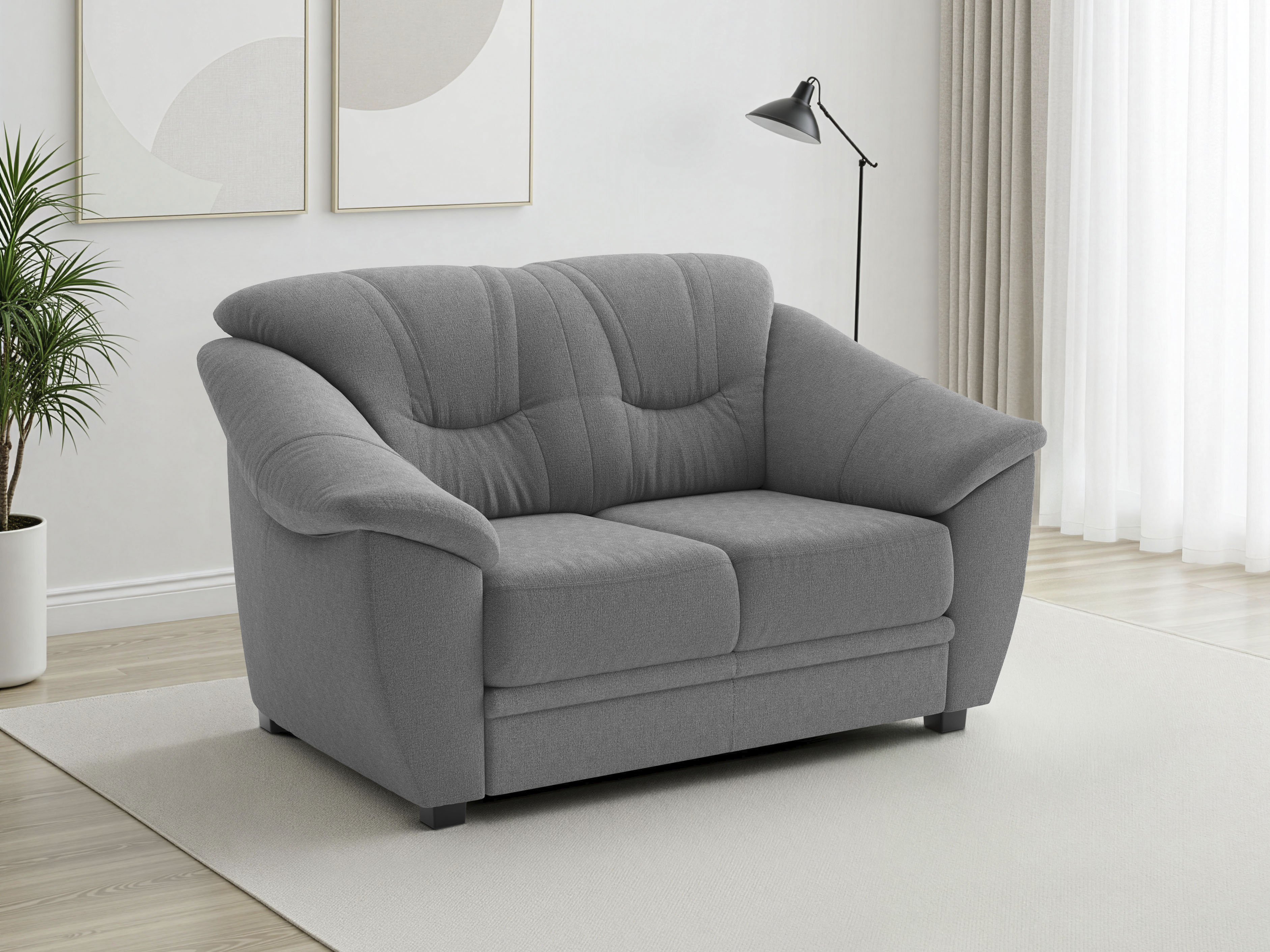 sit&more 2-Sitzer "Savona B: 148cm, Komfort Sitz, große Stoff + Lederauswahl" mit Federkern