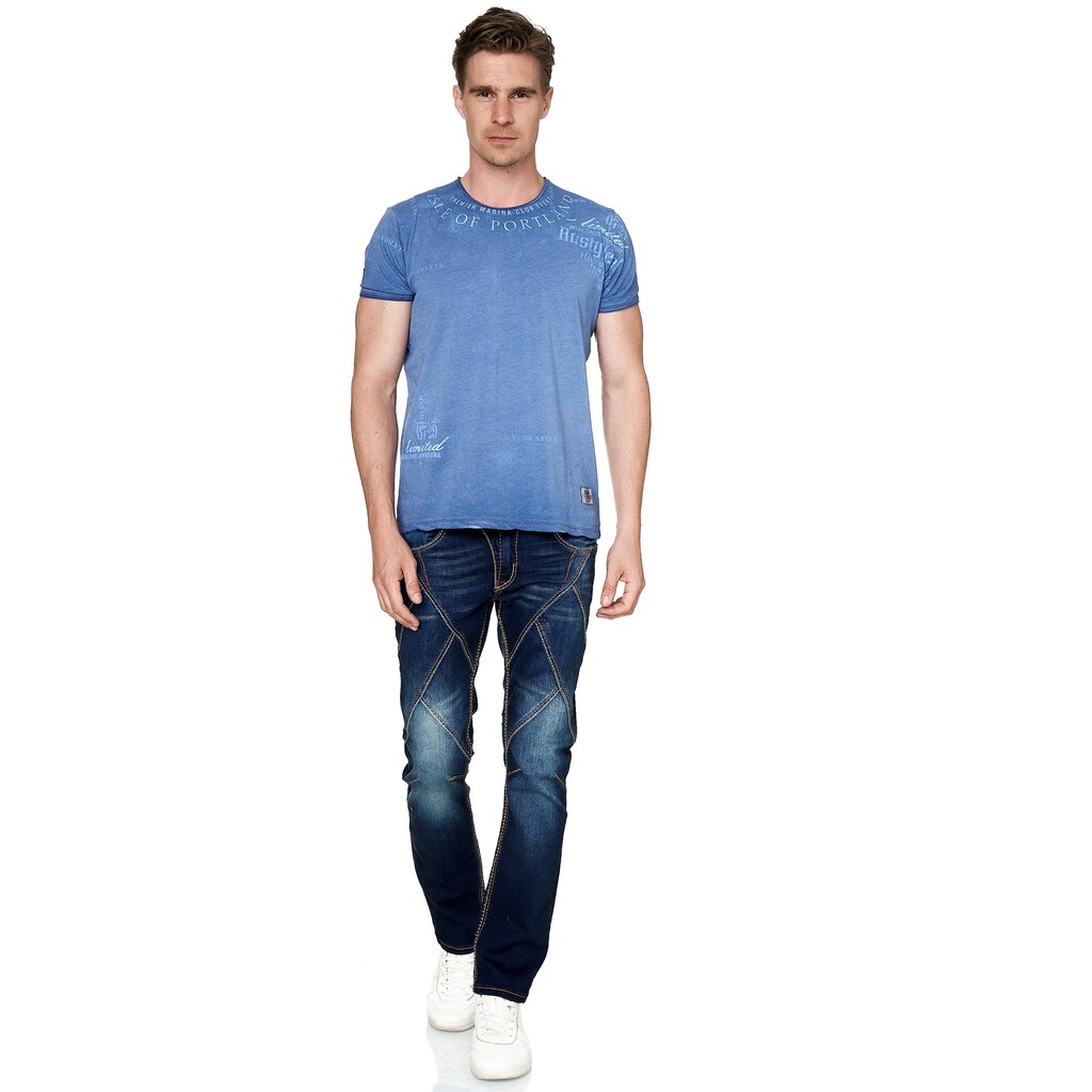 Rusty Neal Straight-Jeans »Alpine«, im Patchwork-Style