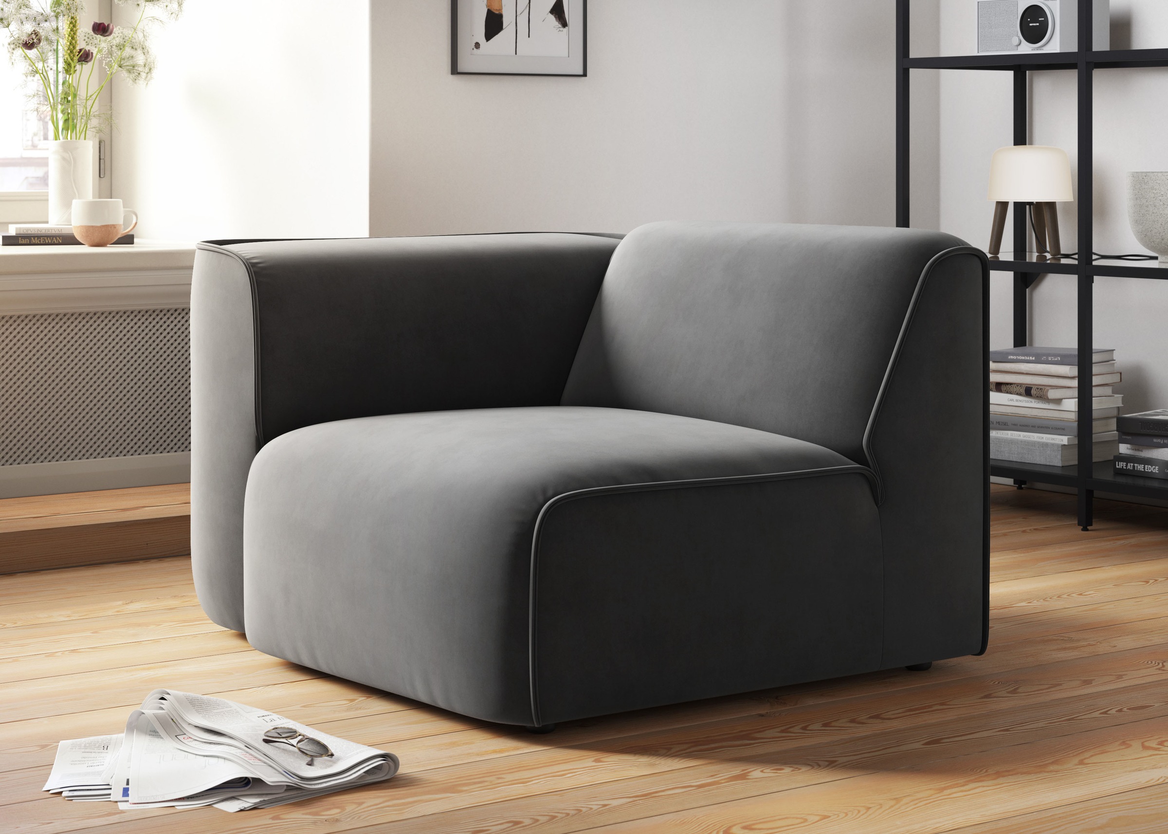 OTTO home Sessel "Sofa-Eckelement, Maße B/T/H: 109/97/46 cm" als Modul oder separat verwendbar, für individuelle Zusammenstellung
