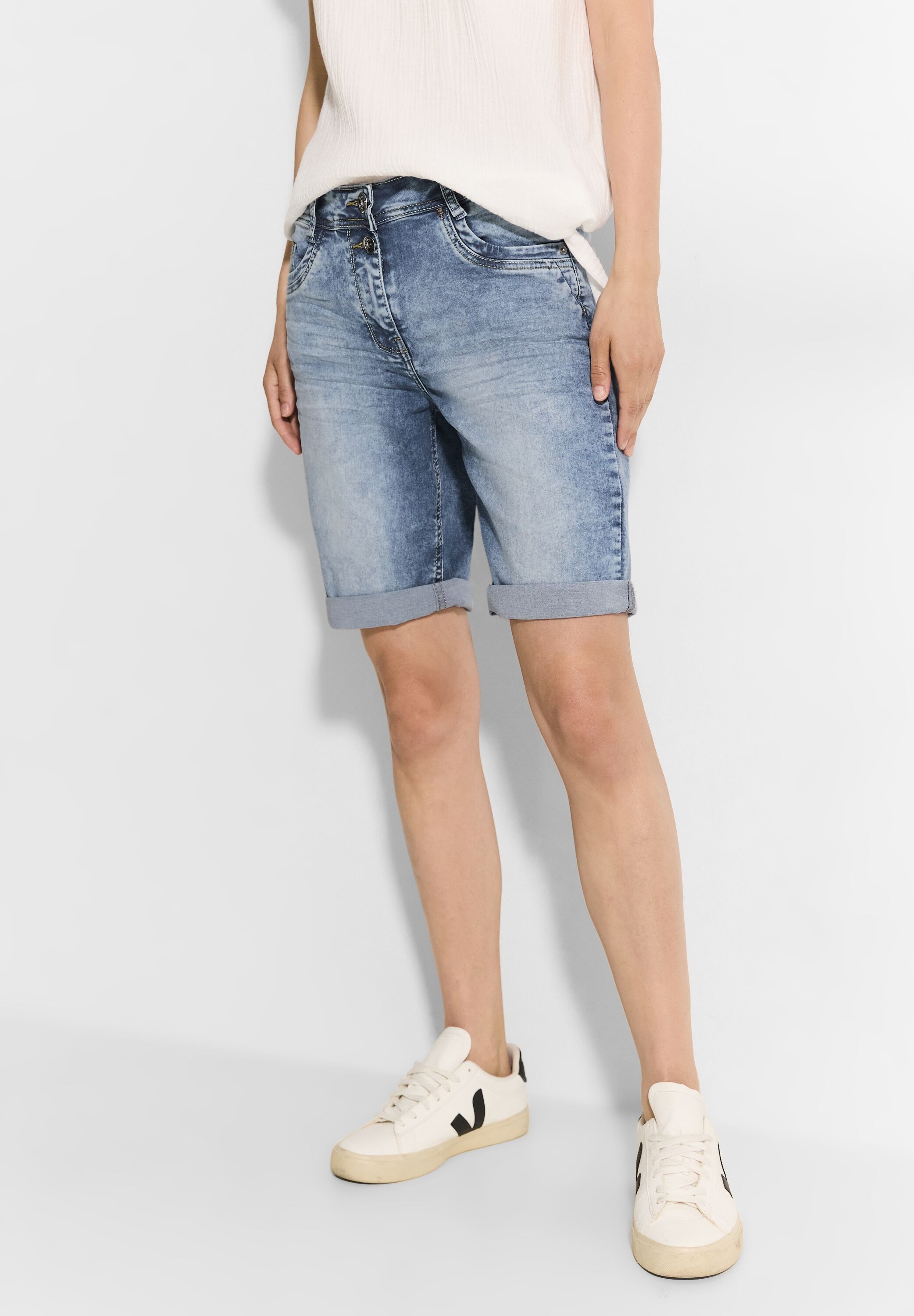Gerade Jeans, softer Materialmix
