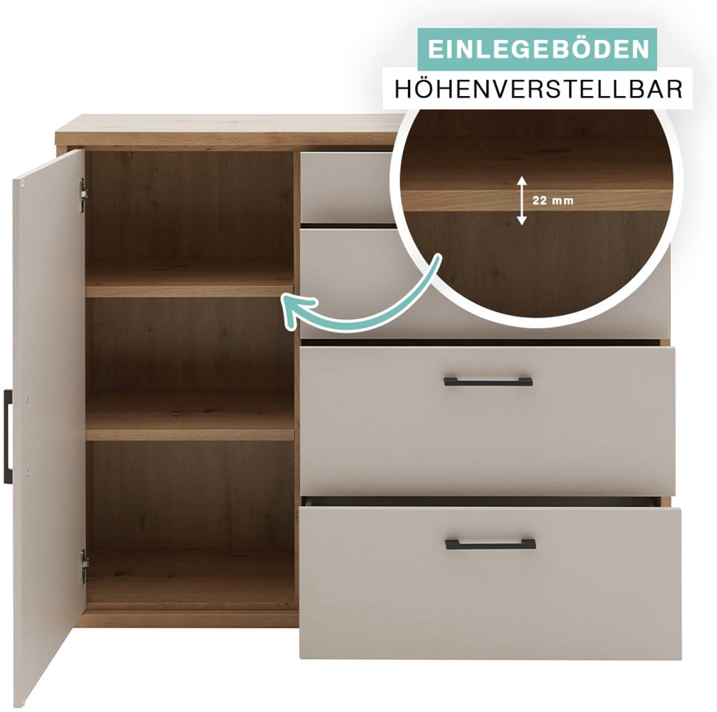 priess Hochkommode »Warburg hochwertige Kommode aus Deutschland«, fertig aufgebaut geliefert mit Dämpfern und Metallgriffen