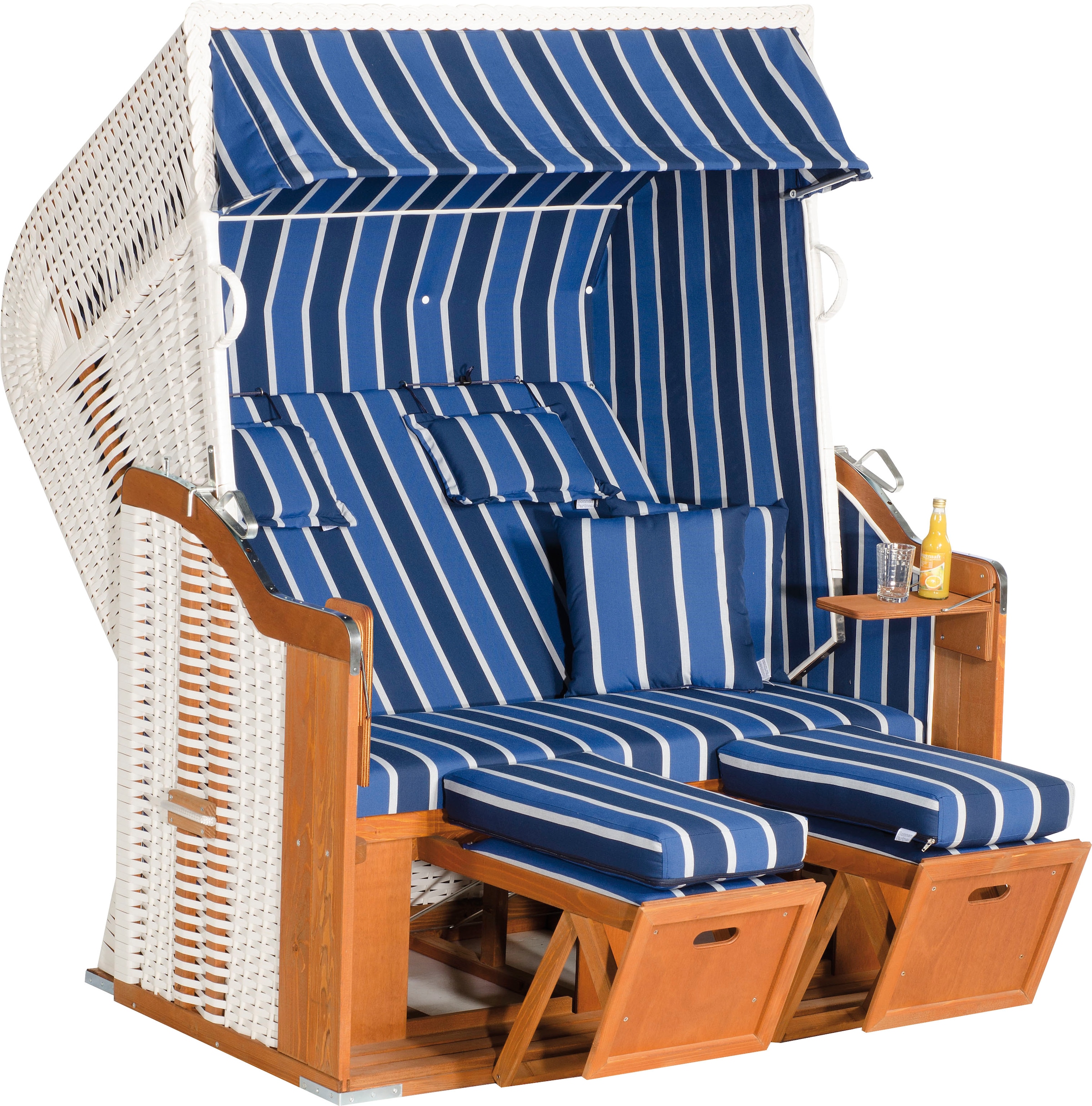 SunnySmart Strandkorb "Rustikal 250 Plus XL, TOPSELLER", (OTTOs Choice), 2 XL-Sitzer, komplett montiert, Oberkorb in ein