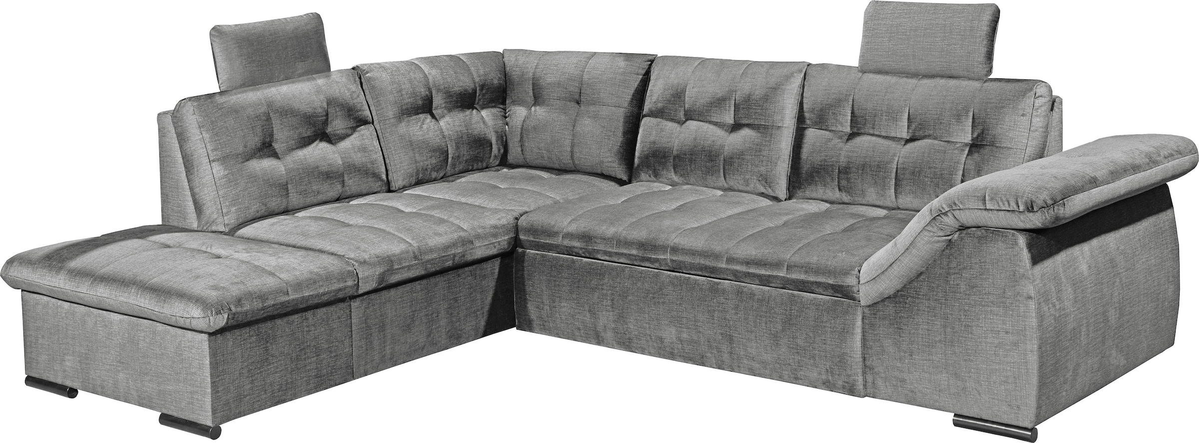 ED EXCITING DESIGN Ecksofa »Estrella L-Form«, mit Bettfunktion, Bettkasten, Armteilverstellung & Kopfstützen