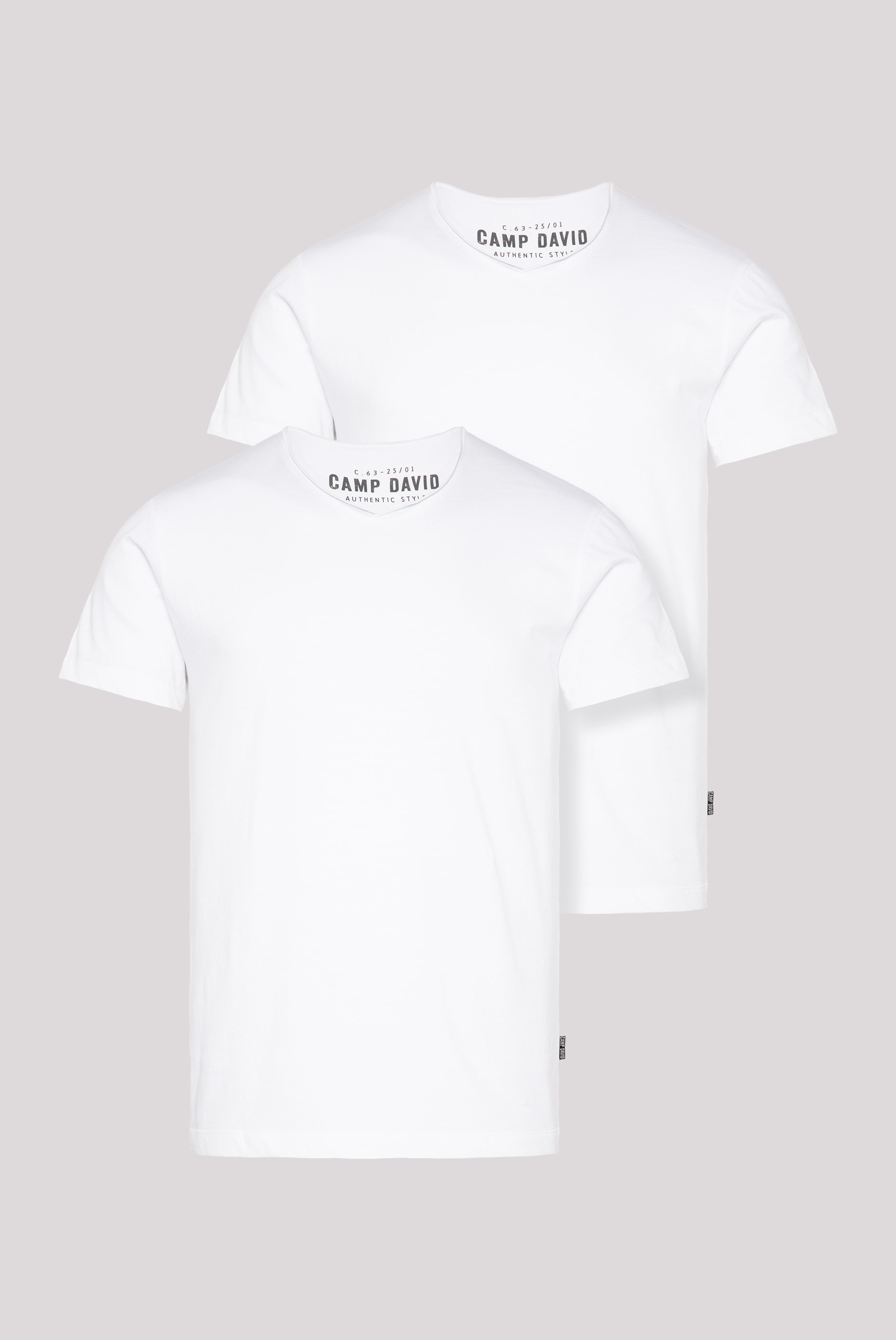 CAMP DAVID V-Shirt, (2 tlg.), gerade Form, Baumwolle, V-Ausschnitt günstig online kaufen