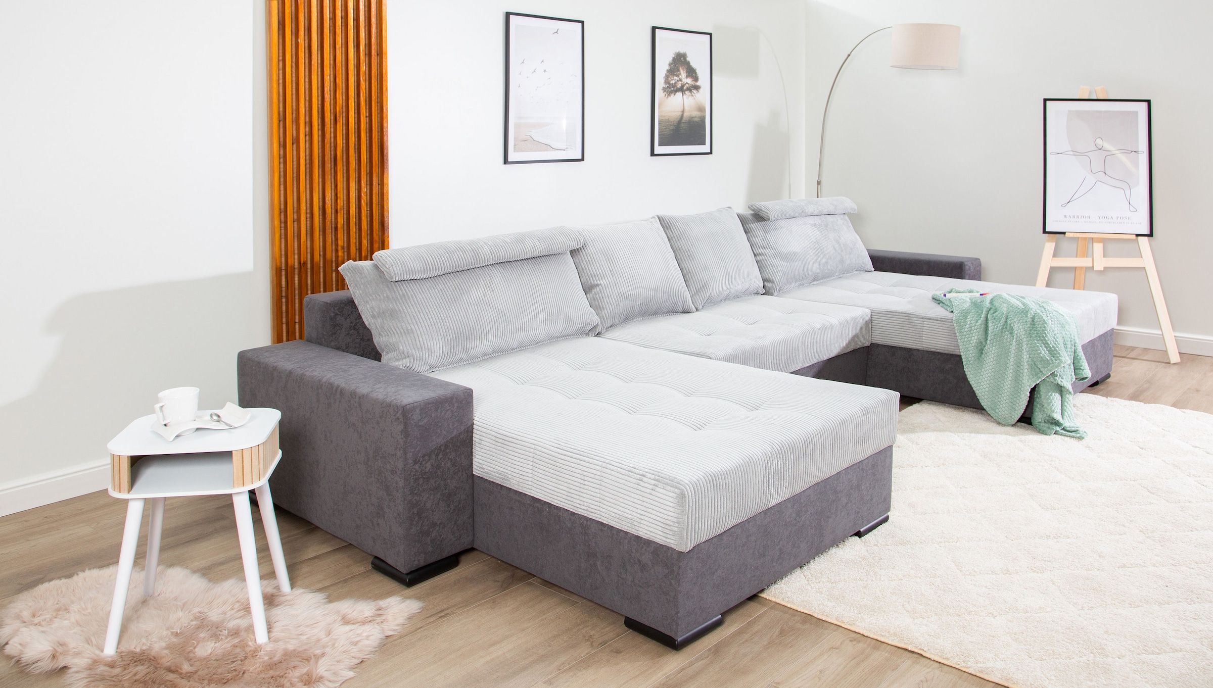 COLLECTION AB Wohnlandschaft »XXXL-Josy Relax U-Form Breite 352 cm, mit 2 gleich großen Recamieren«, inkl. Bettfunktion, Bettkasten, mit 4 Rückenkissen in zwei Größen