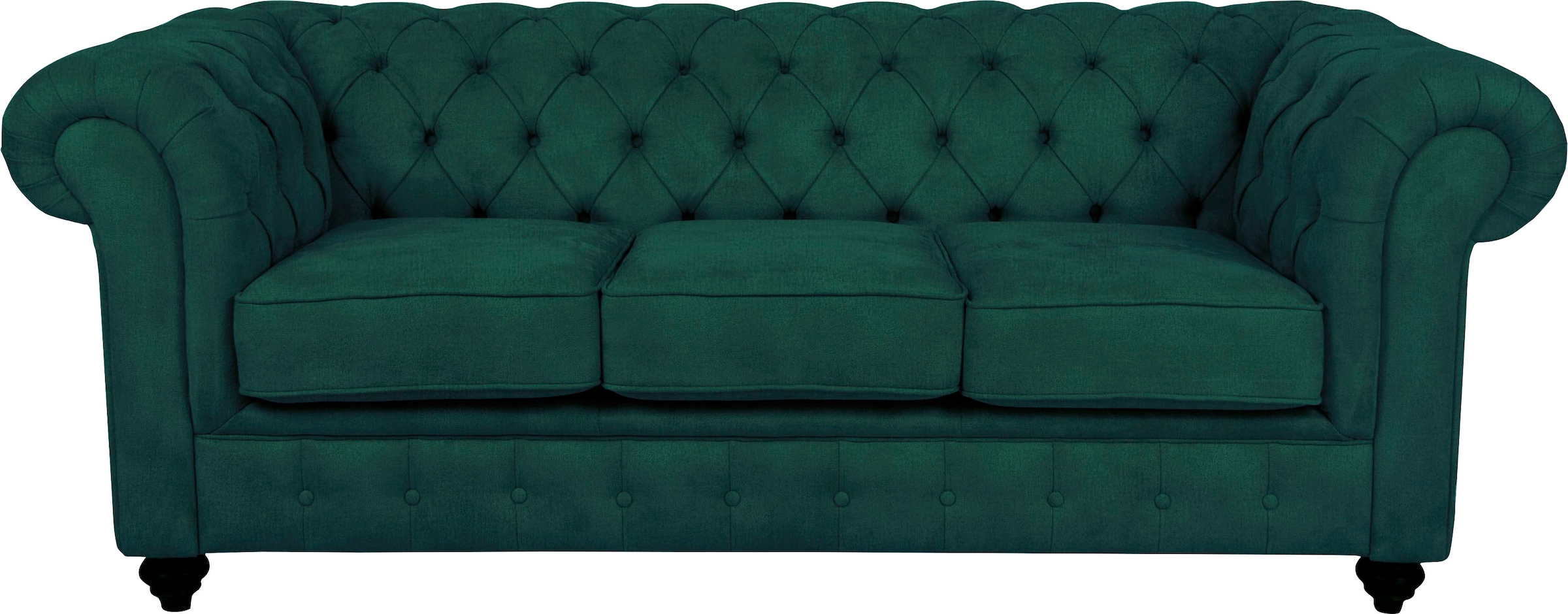 Home affaire Chesterfield-Sofa »Duc 3-Sitzer«, hochwertige Knopfheftung im Rücken, Samtoptik mit changierender Optik