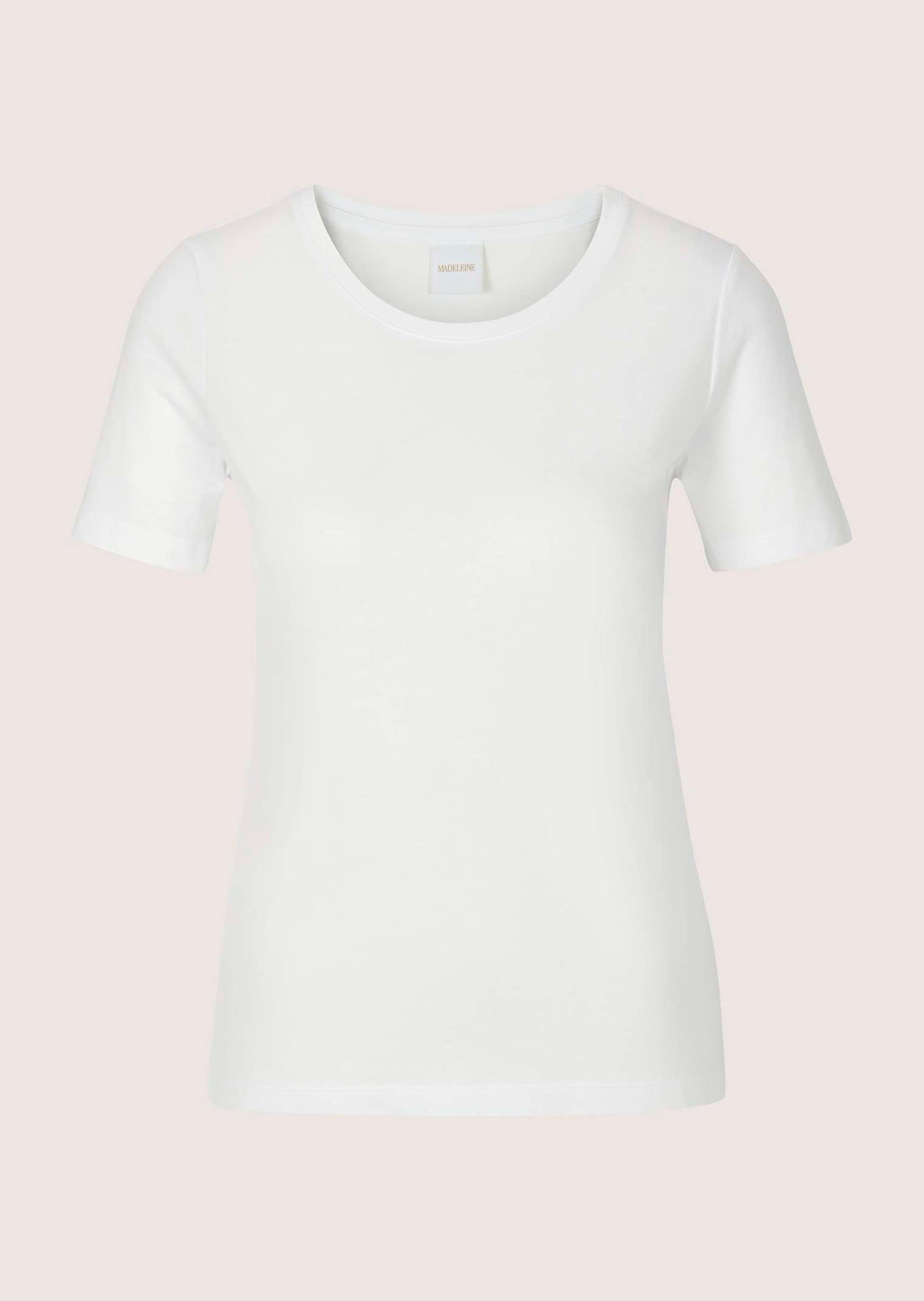 MADELEINE Kurzarmshirt »Shirt Schlichtes Basicshirt mit Rundhalsausschnitt« Gerader Saum