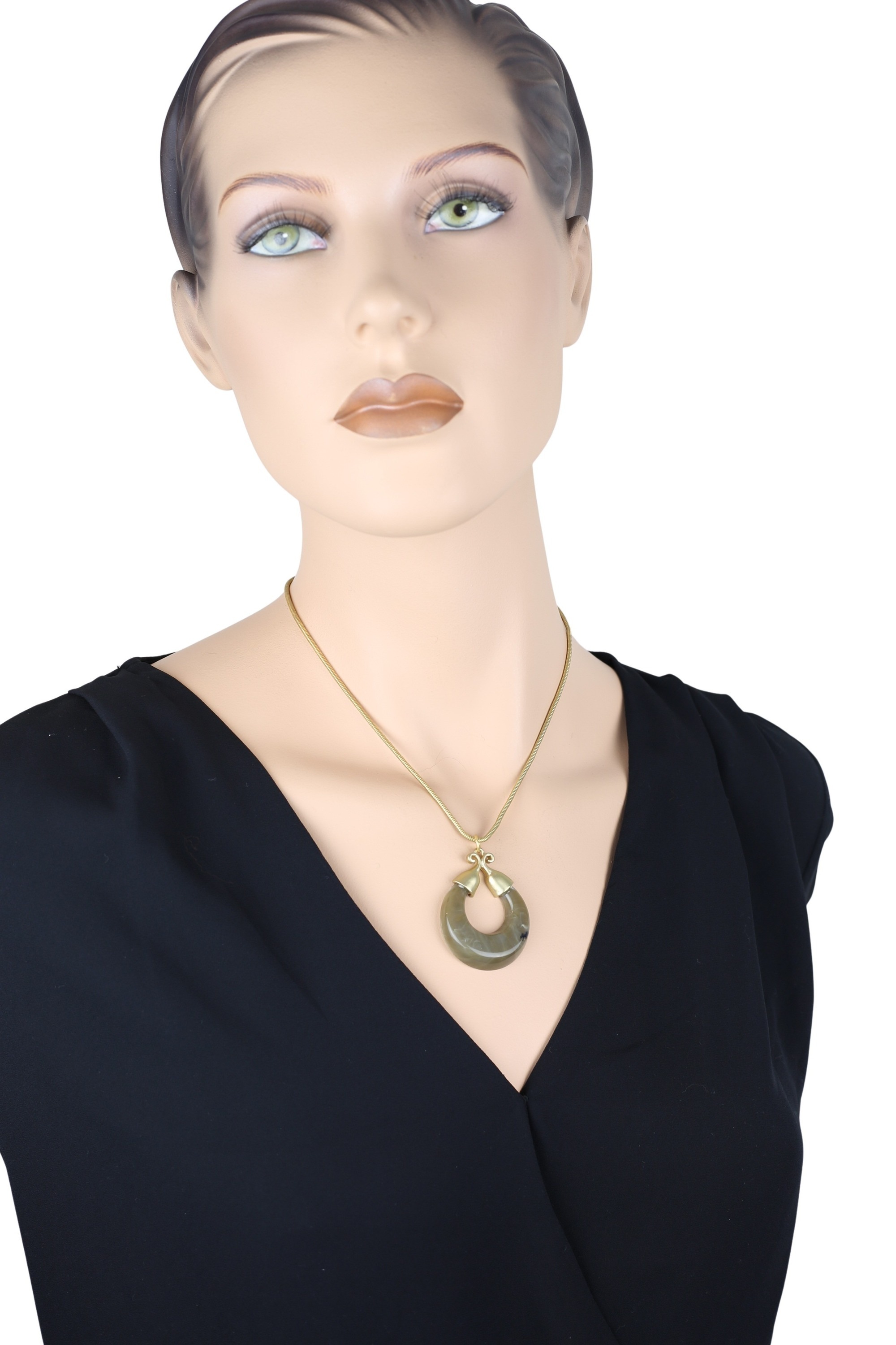 COLLEZIONE ALESSANDRO Kette mit Anhänger »Marble Glow«, altgold mit marmoriertem Anhänger