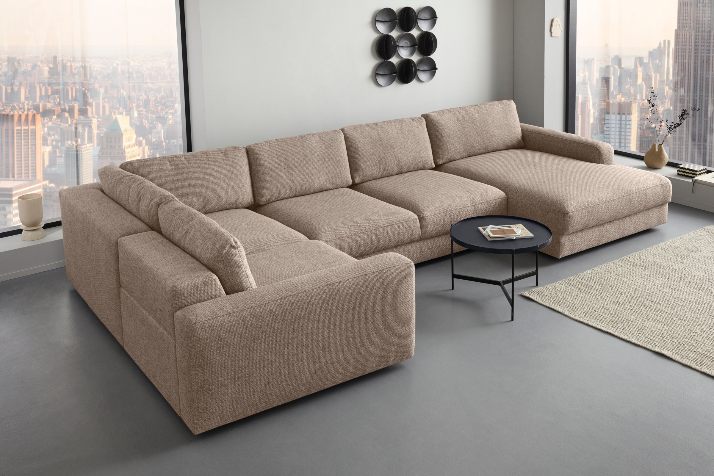 Places of Style Wohnlandschaft »Bloomfield, U-Form«, In verschiedenen Größen bestellbar