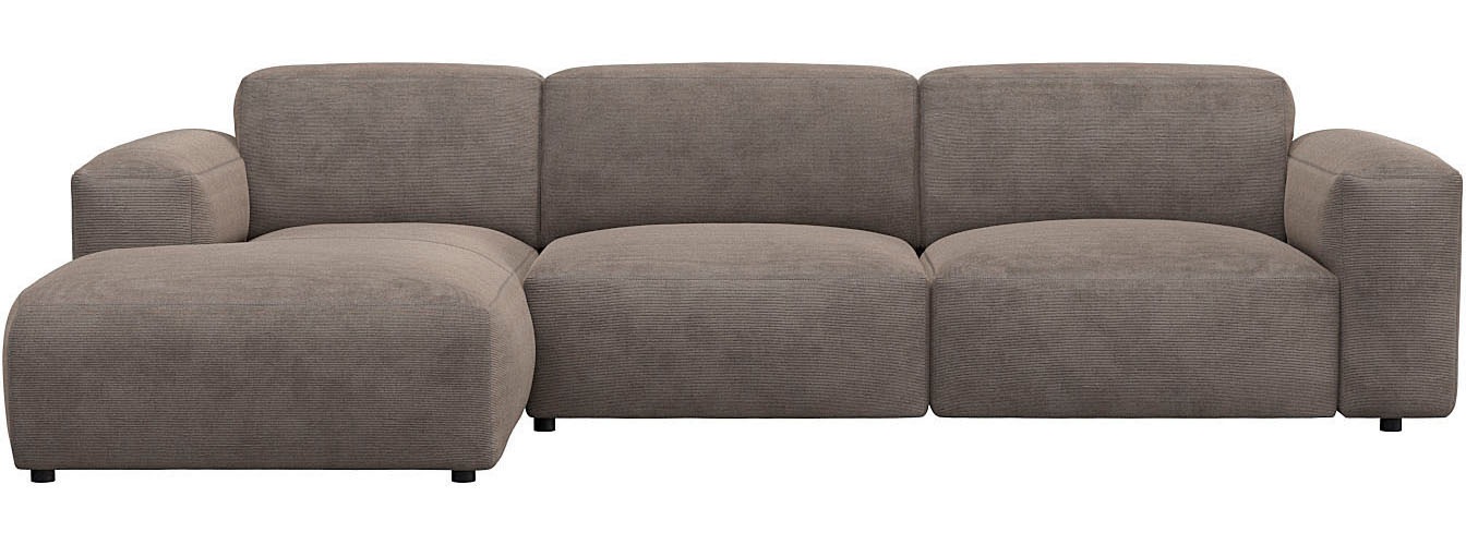 FLEXLUX Ecksofa »Lucera Chaislongue + 2,5 Sitzer«, modern & anschmiegsam, Kaltschaum, Stahl-Wellenunterfederung