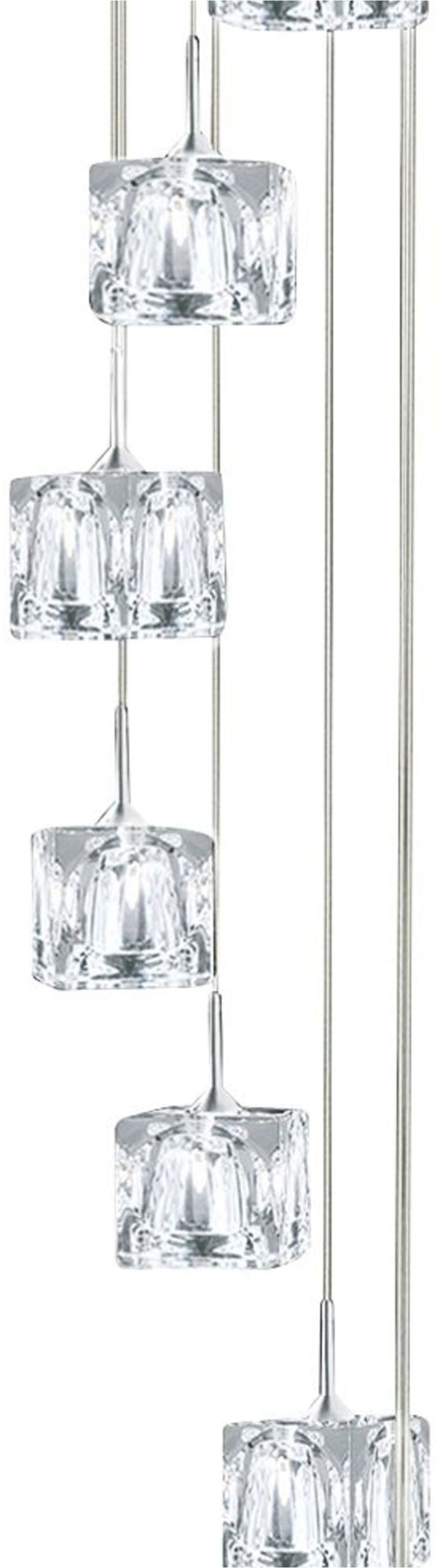 Searchlight Hängeleuchte »Ice Cube 8Lt Multi-Drop Pendant  - Chrome Metal & Glass« LED-Modul 1 Stk. Warmweiß