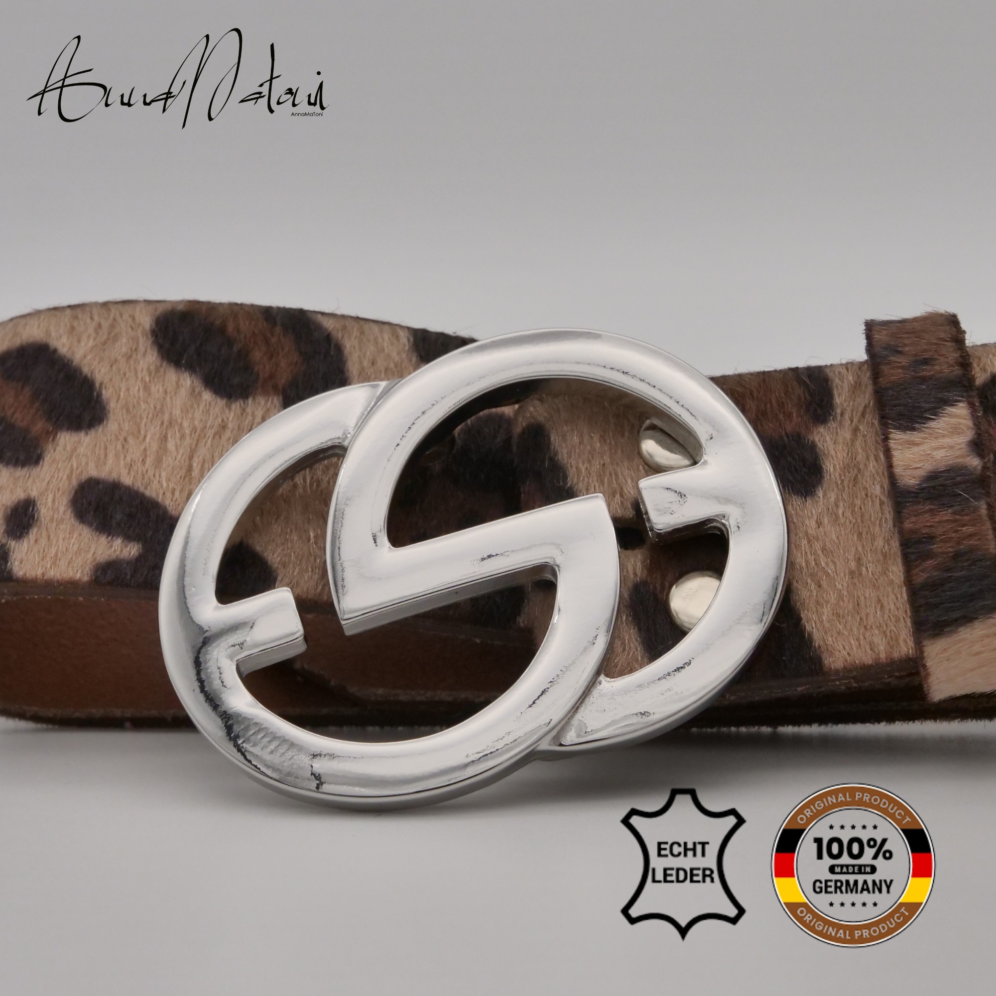 AnnaMatoni Ledergürtel »AnnaMatoni Damen Ledergürtel in hochwertigem Kunstfell in Leo«