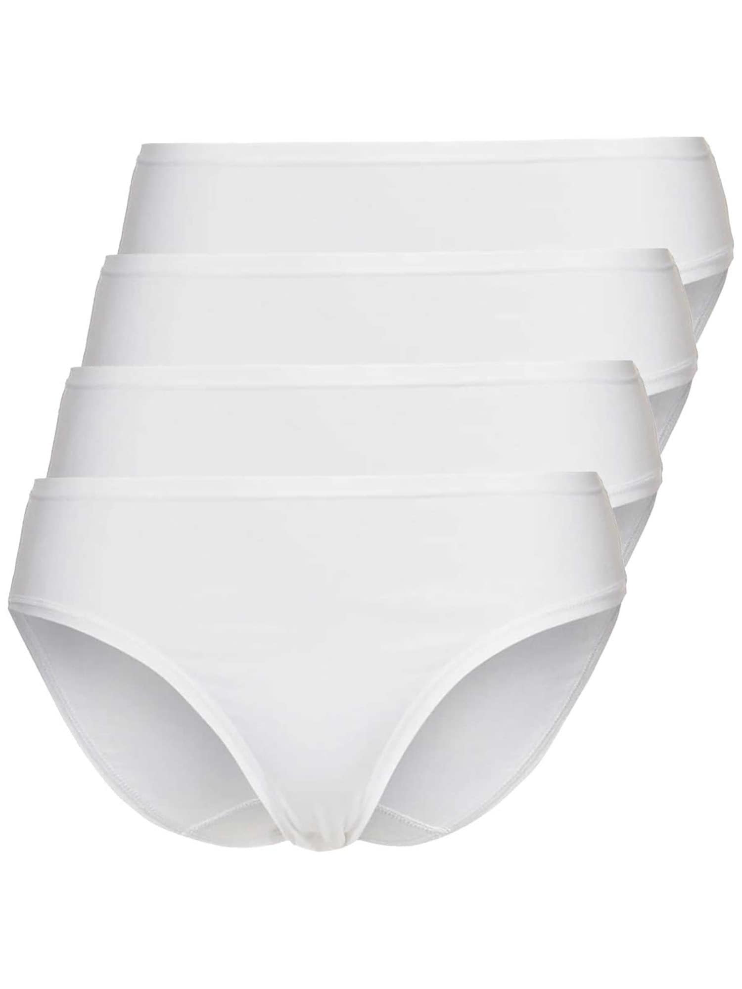 SASSA Damen Minislip "4er Sparpack Slip Mini CASUAL COMFORT", Gr. 36, weiß, Stoff, Obermaterial: 95% Baumwolle CO. 5% Elasthan EL., Unterhosen