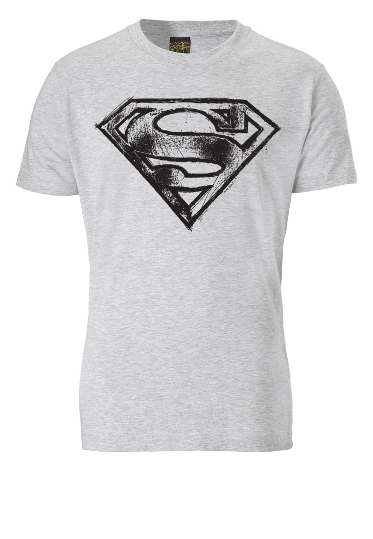 LOGOSHIRT T-Shirt »SUPERMAN - LOGO SCRIBBLE«, mit coolem Frontprint
