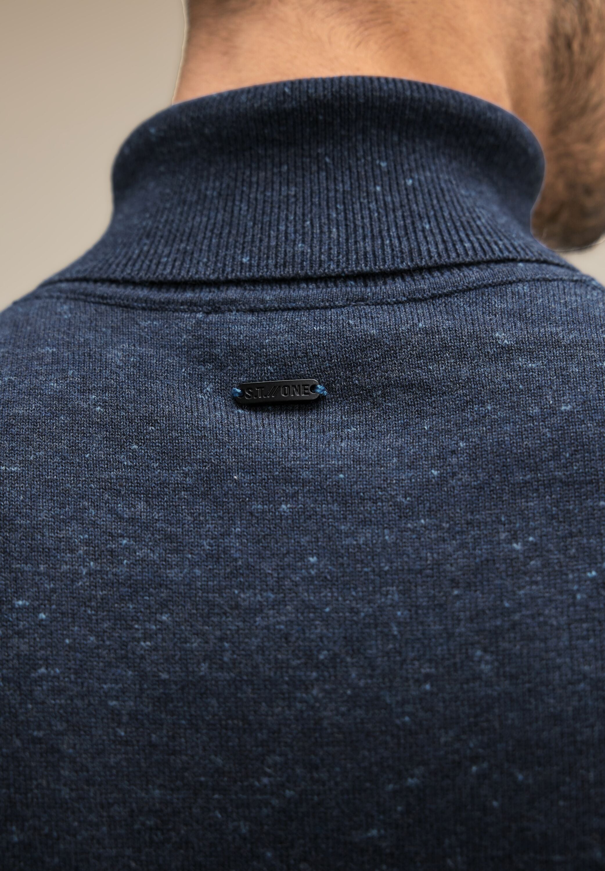 STREET ONE MEN Rollkragenpullover, in Melange Optik