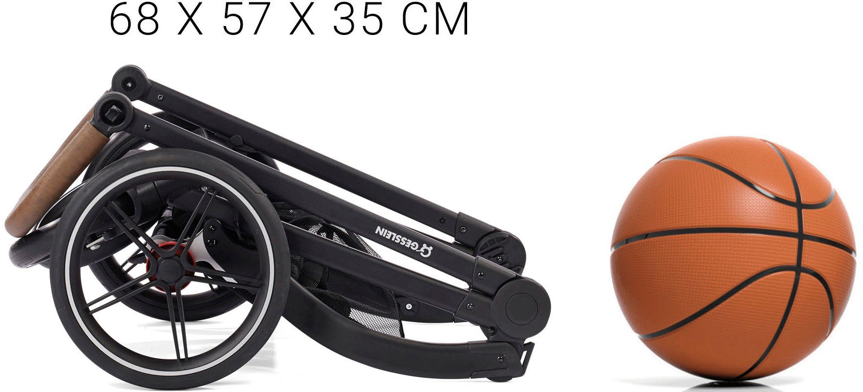 Gesslein Kombi-Kinderwagen »FX4 Soft+ mit Aufsatz Life, schwarz/tabak, farn«, mit Babywanne C3 und Babyschalenadapter