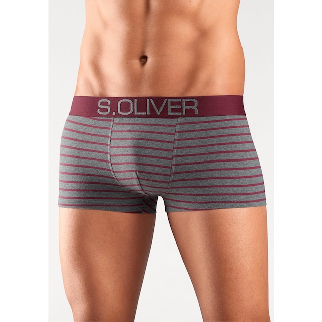 s.Oliver Boxershorts, (Packung, 4 St.), in Hipster-Form mit  kontrastfarbenem Webbund | BAUR