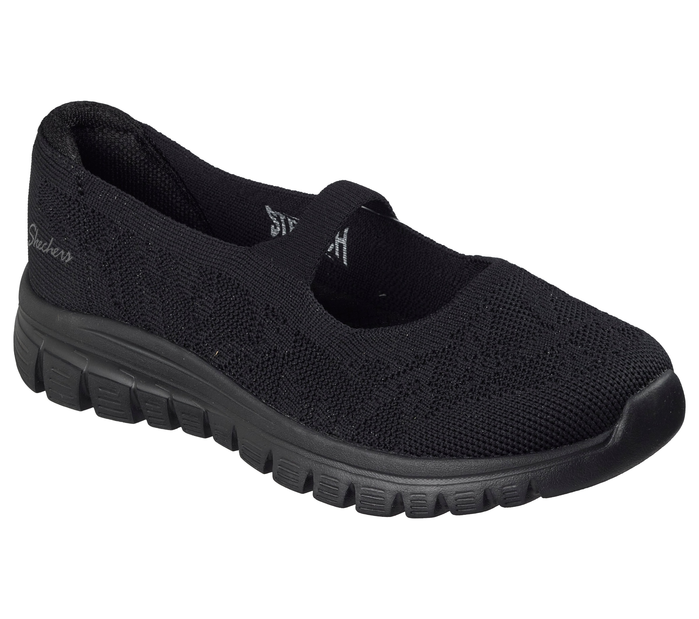 Ballerina SKECHERS "GRACEFUL", Damen, Gr. 41, schwarz unifarben, Textil, Glitzer, Schuhe Ballerina, Freizeitschuh, Schlupfschuh, Slipper mit Stretch-Fit 2