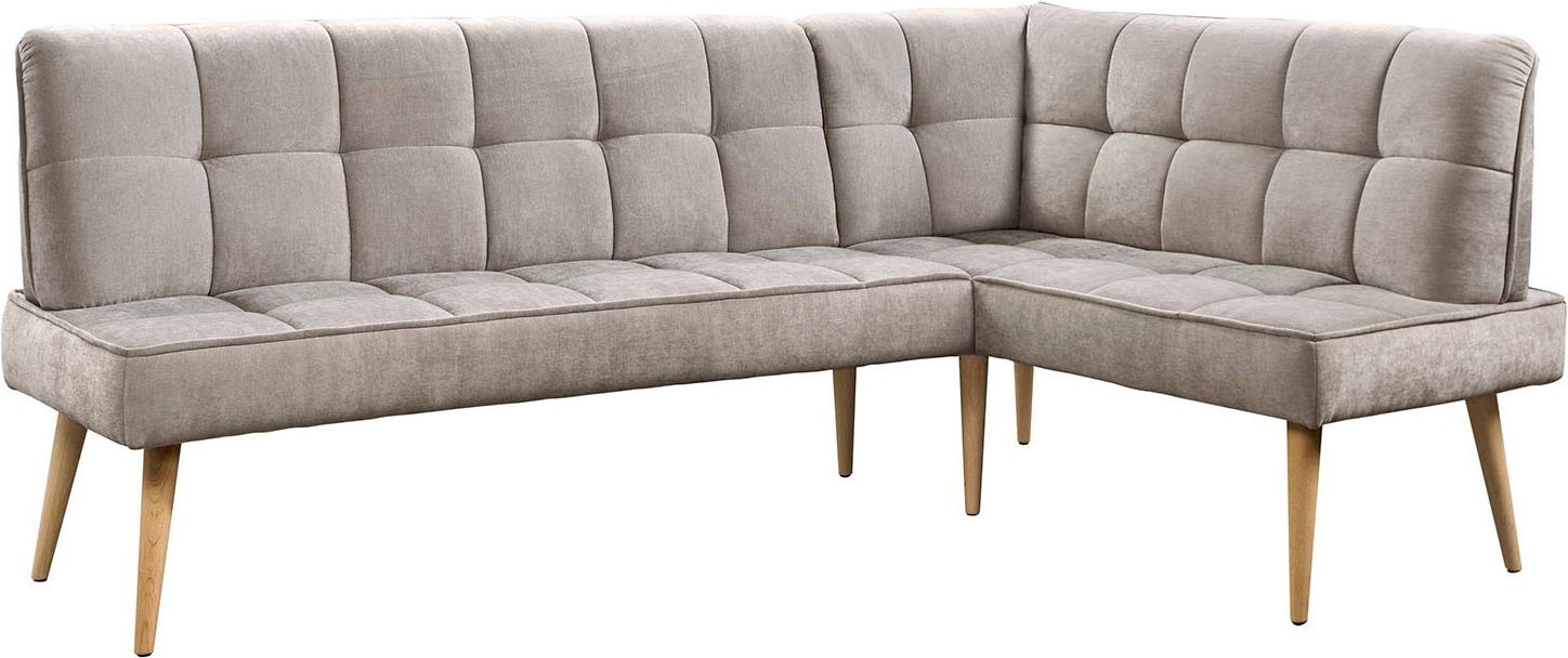 exxpo - sofa fashion Eckbank »Latte« moderne Sitz- und Rückensteppung, bequem und elegant, hoher Holzfuß