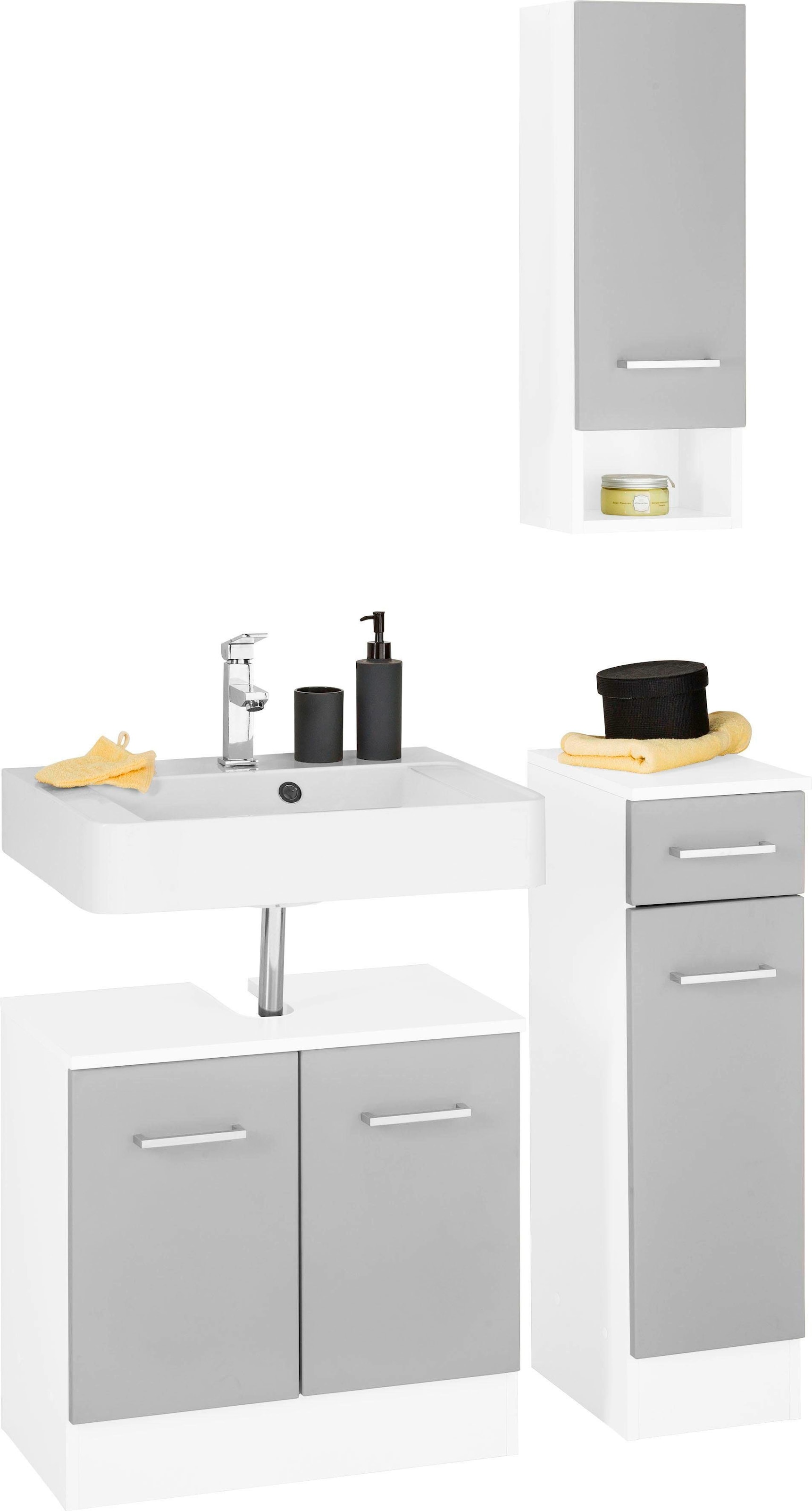 welltime Badmöbel-Set "Ribera" 3 Stk. tlg. Waschplatz, Hängeschrank, Unters günstig online kaufen
