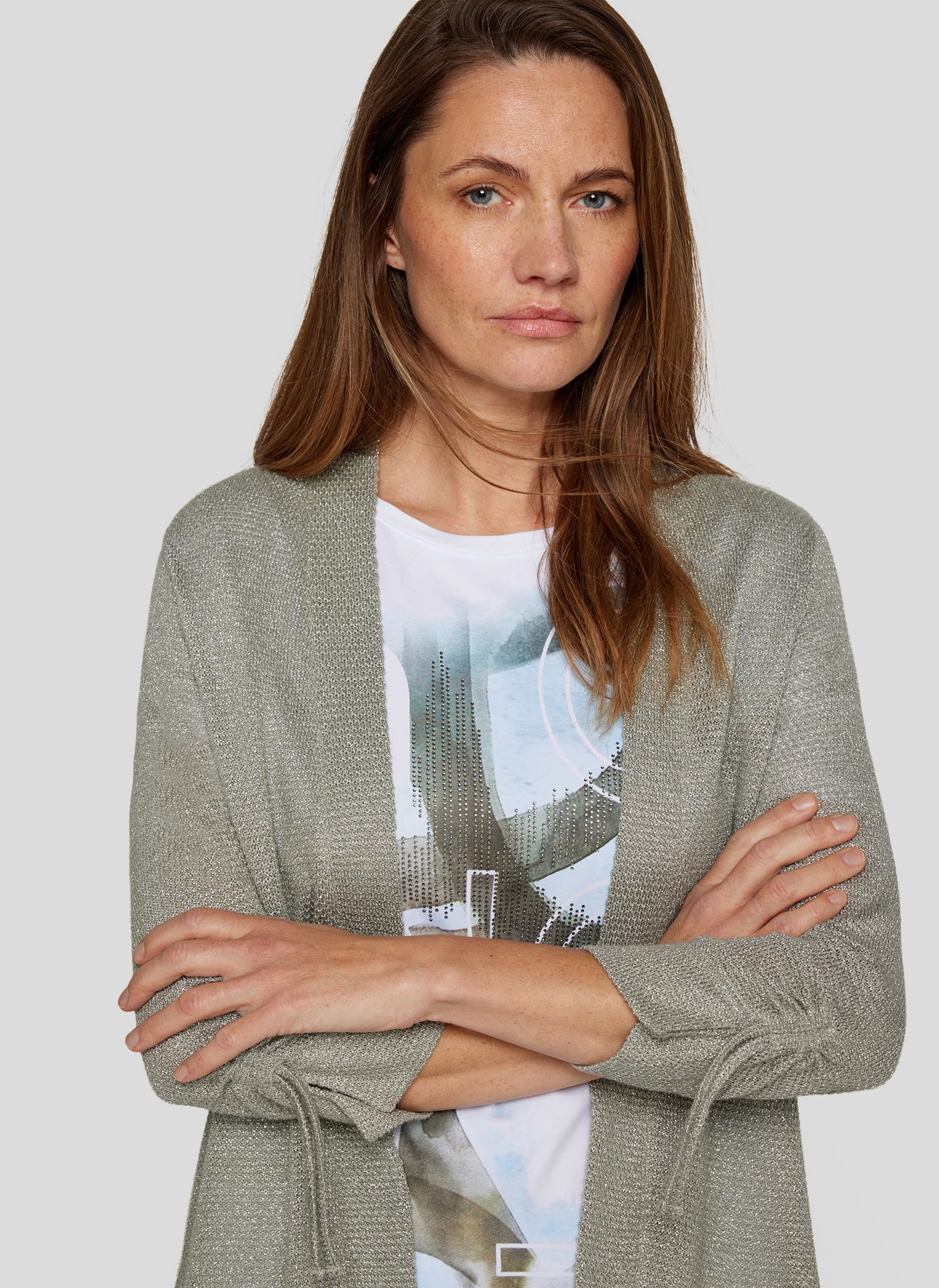 Rabe Strickjacke »Rabe Elegante Jacke in schimmernder Optik«