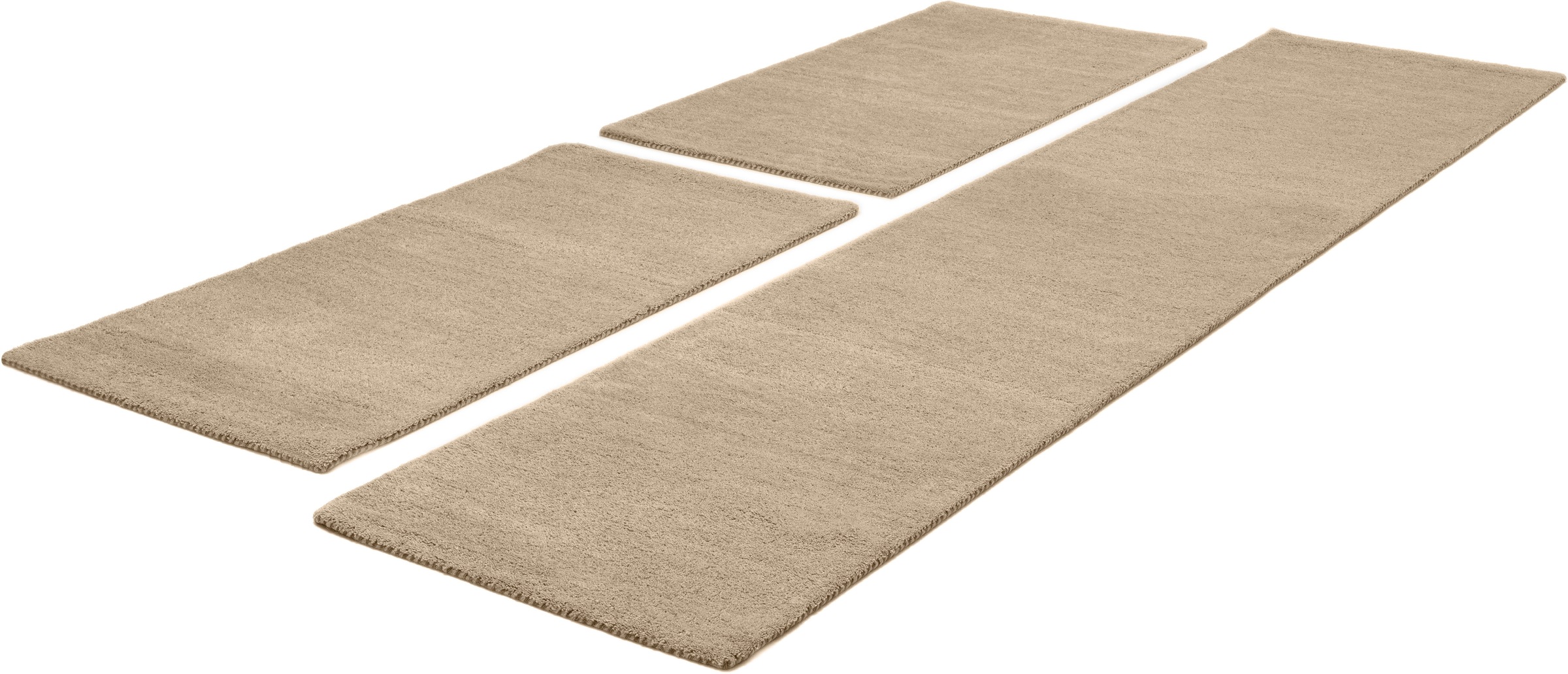 THEKO Bettumrandung "Gabbeh Uni, Handweb Teppich, meliert, reine Wolle" Höh günstig online kaufen