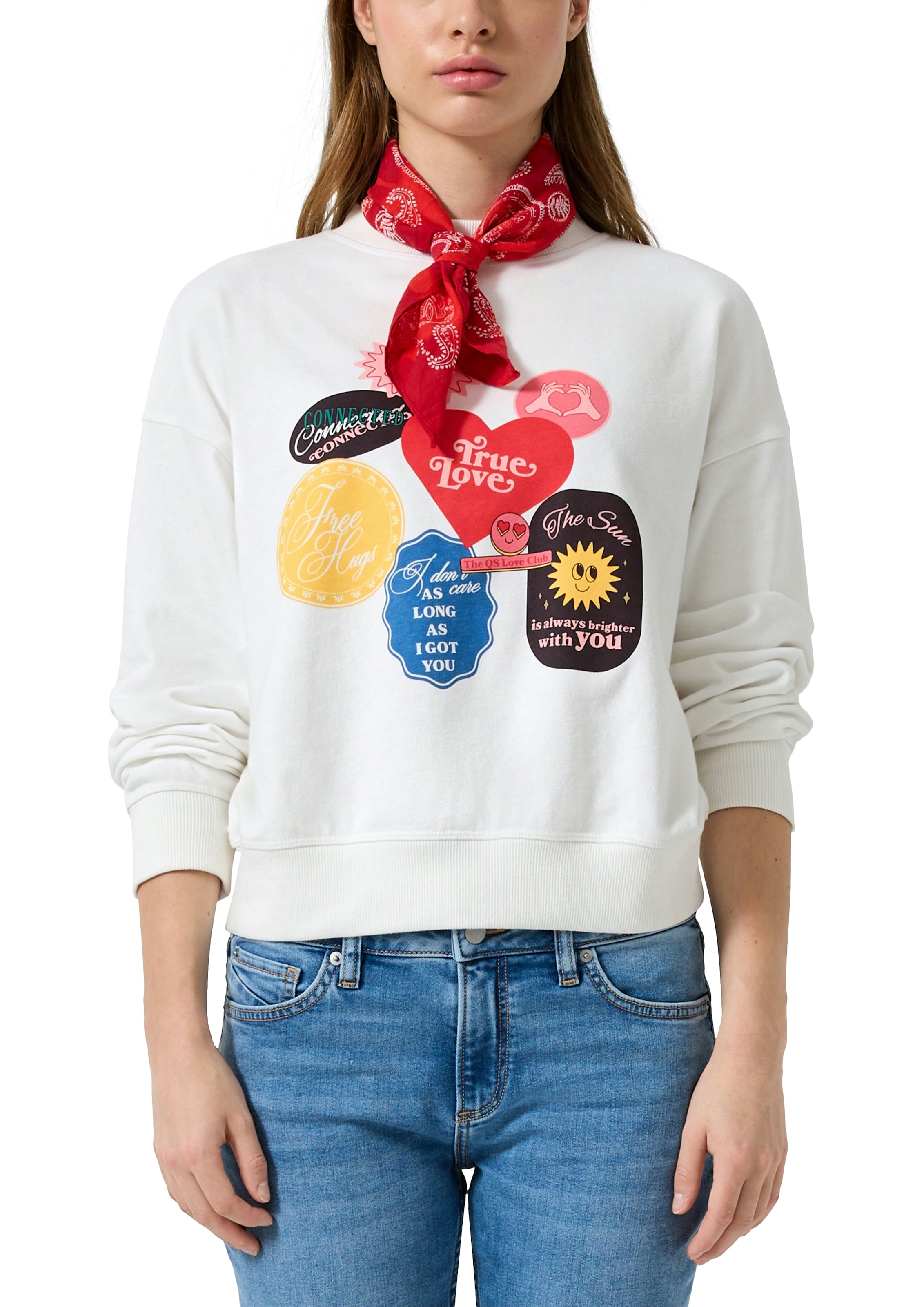 QS Sweater, mit Frontprint/Letter-Print günstig online kaufen