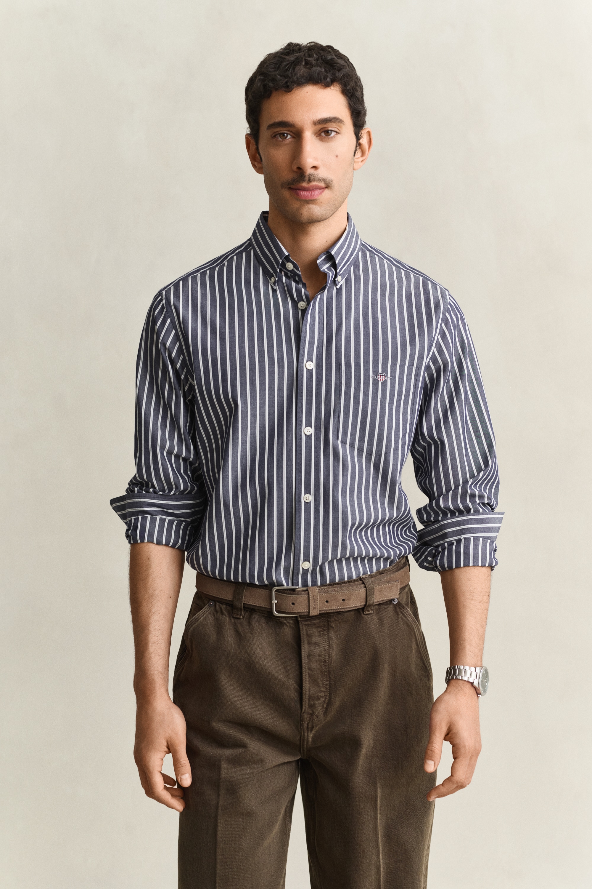 Gant Langarmhemd "REGULAR POPLIN STRIPE" Button-down-Kragen, gestreift, regular fit