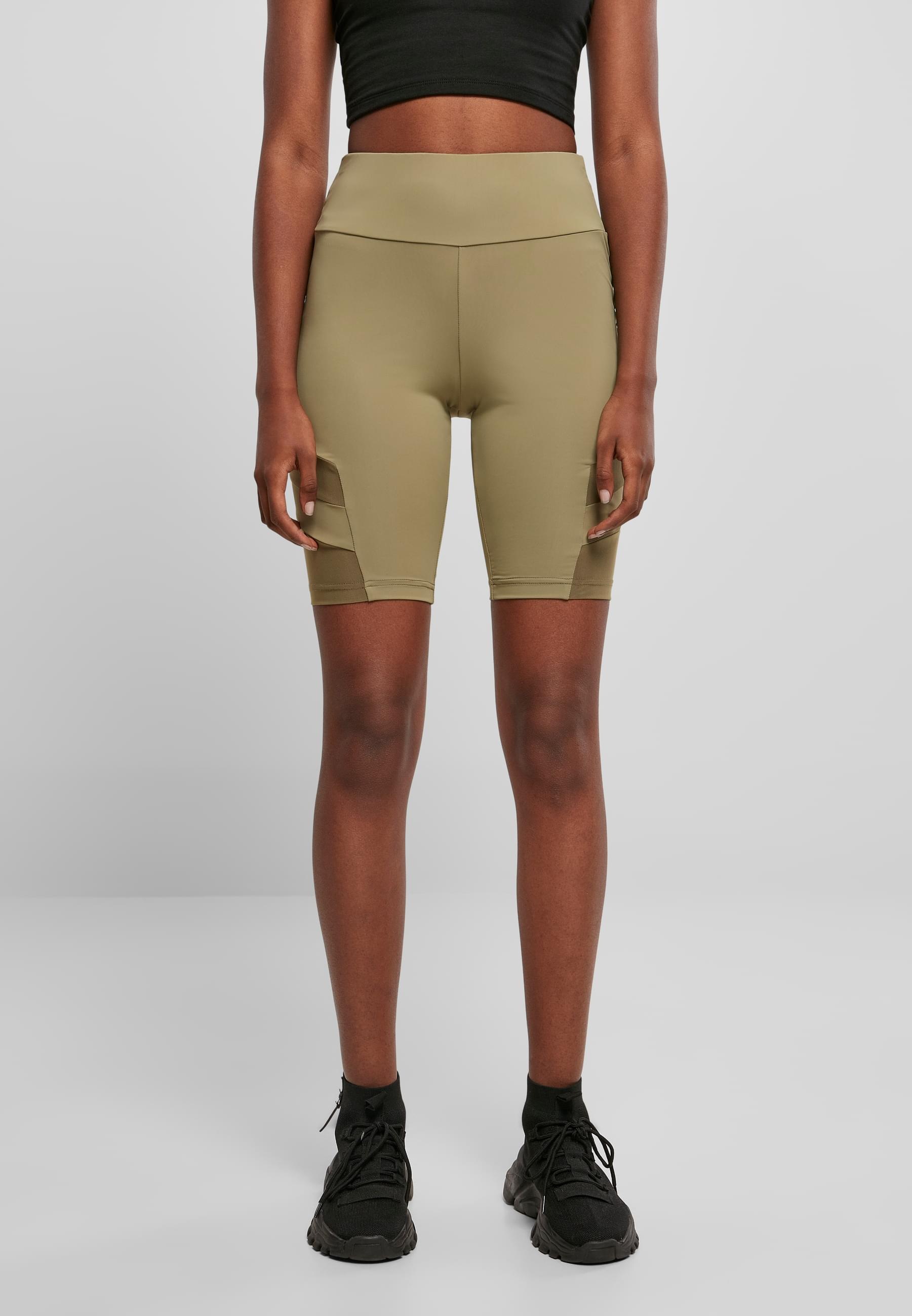 URBAN CLASSICS Stoffhose »Urban Classics Damen Ladies High Waist Tech Mesh Cycle Shorts«, (1 tlg.)