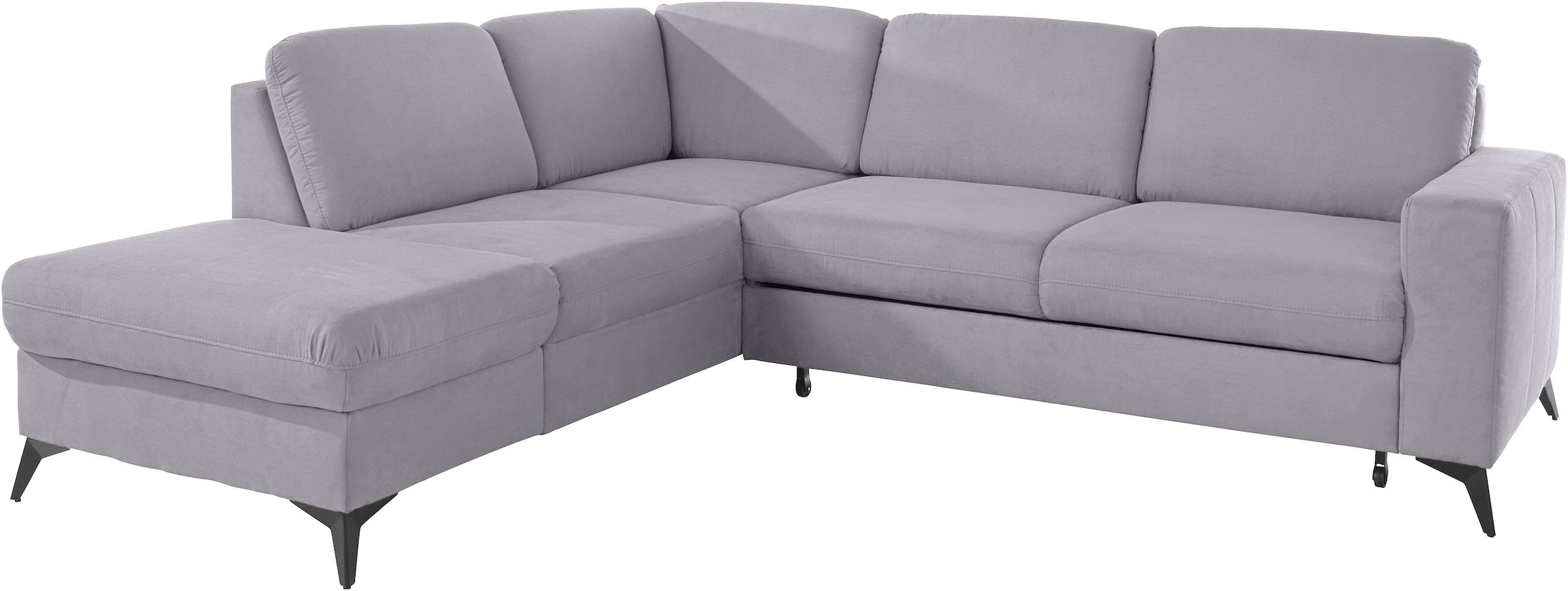 Places of Style Ecksofa »Lolland L-Form«, Wahlweise mit Bettfunktion und Stauraum, auch mit abwischbarem Bezug