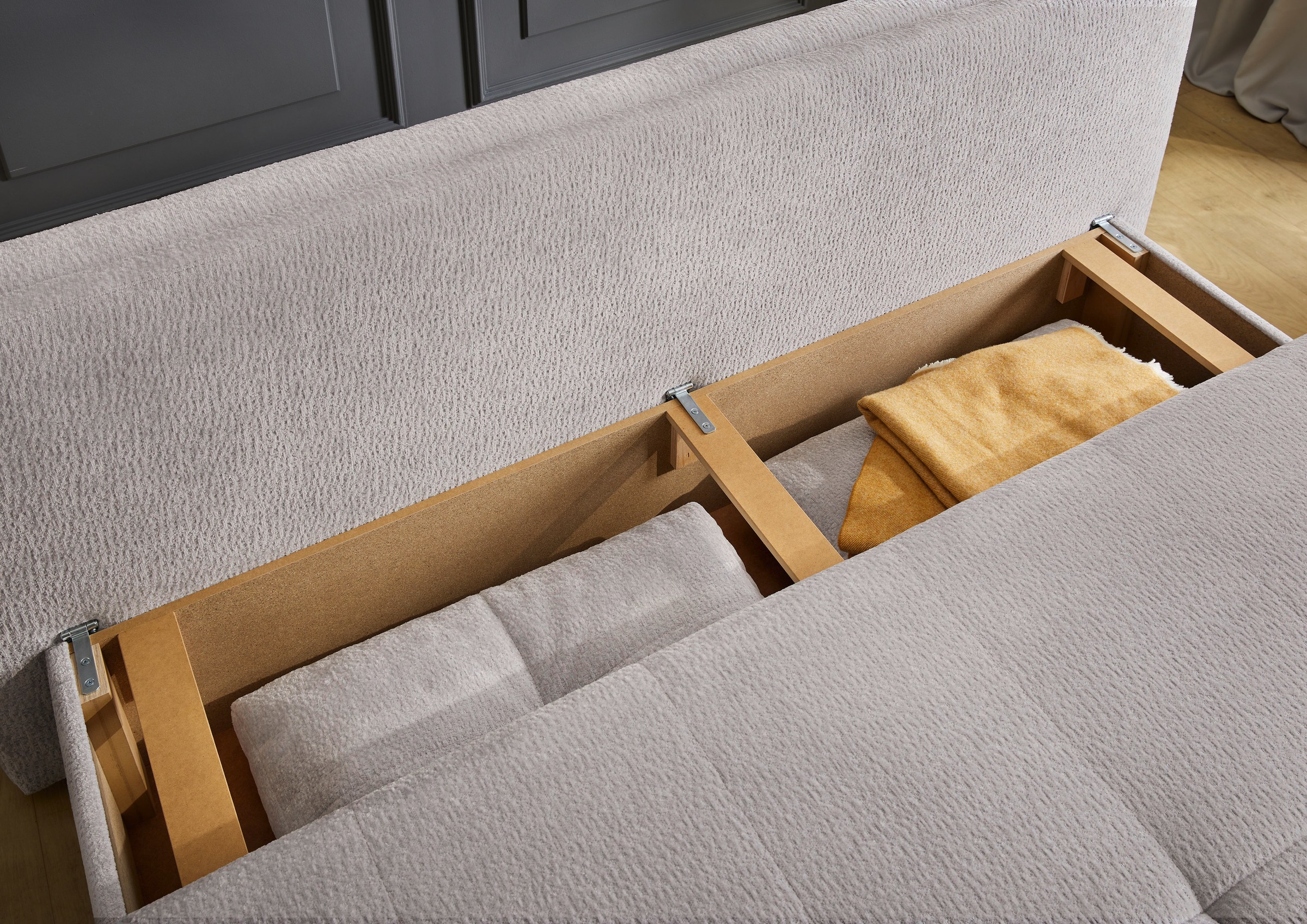 Thumbnail - Jockenhöfer Gruppe Schlafsofa "Balu, Dauerschlafsofa, 140kg Belastbarkeit je Sitz" Bettkasten, Gästebett, Hub-Schwenkbes...