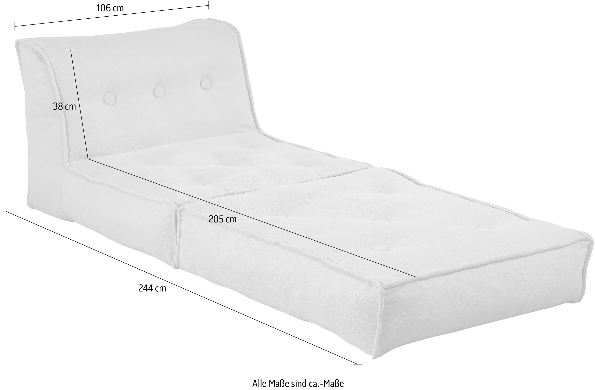 INOSIGN Sessel »Pia«, Loungesessel in 2 Größen, mit Schlaffunktion und Pouf-Funktion.