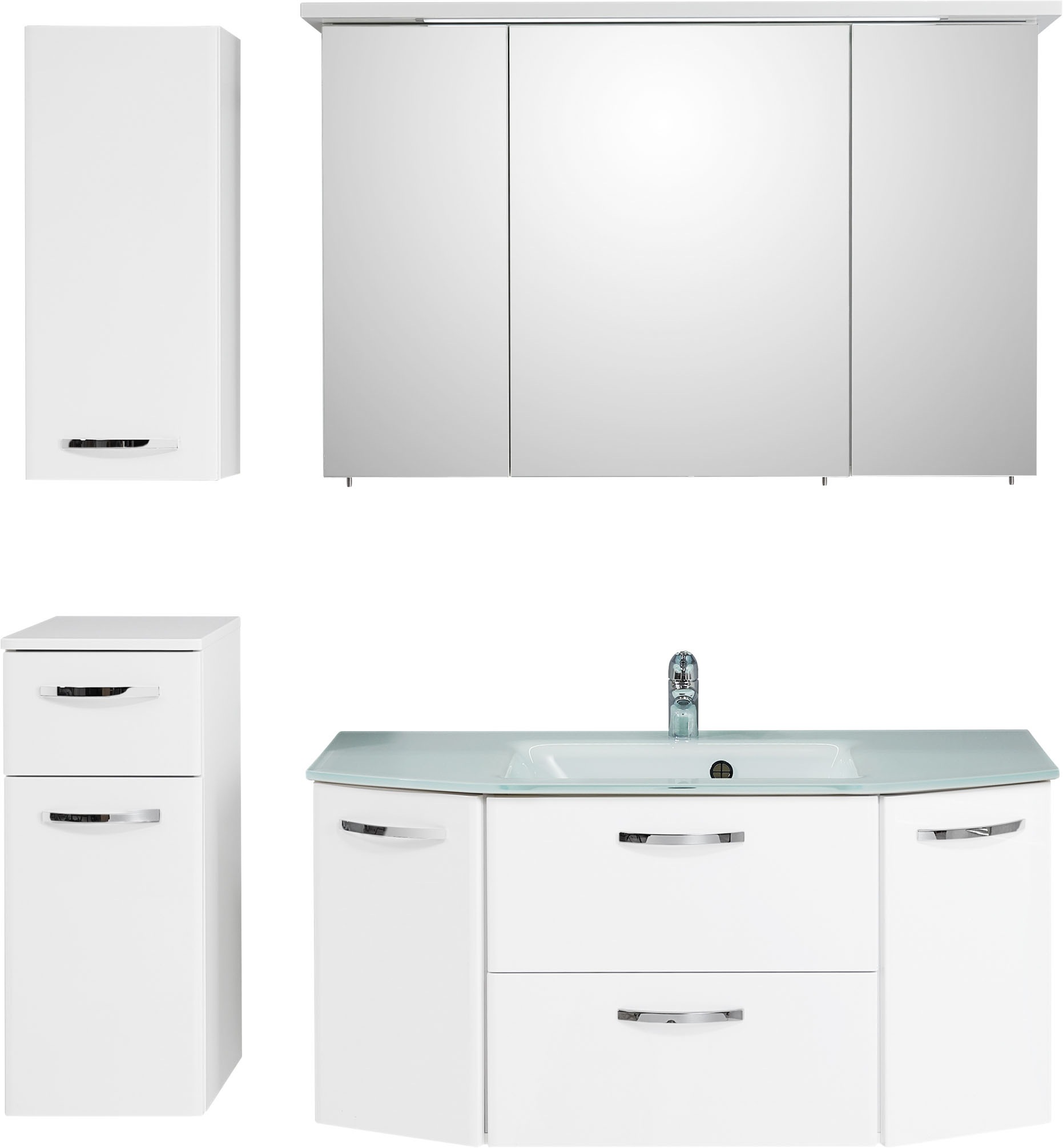 Saphir Badmöbel-Set »Quickset 326, 5-teilig, mit Glaswaschtisch« 5 Stk. tlg.