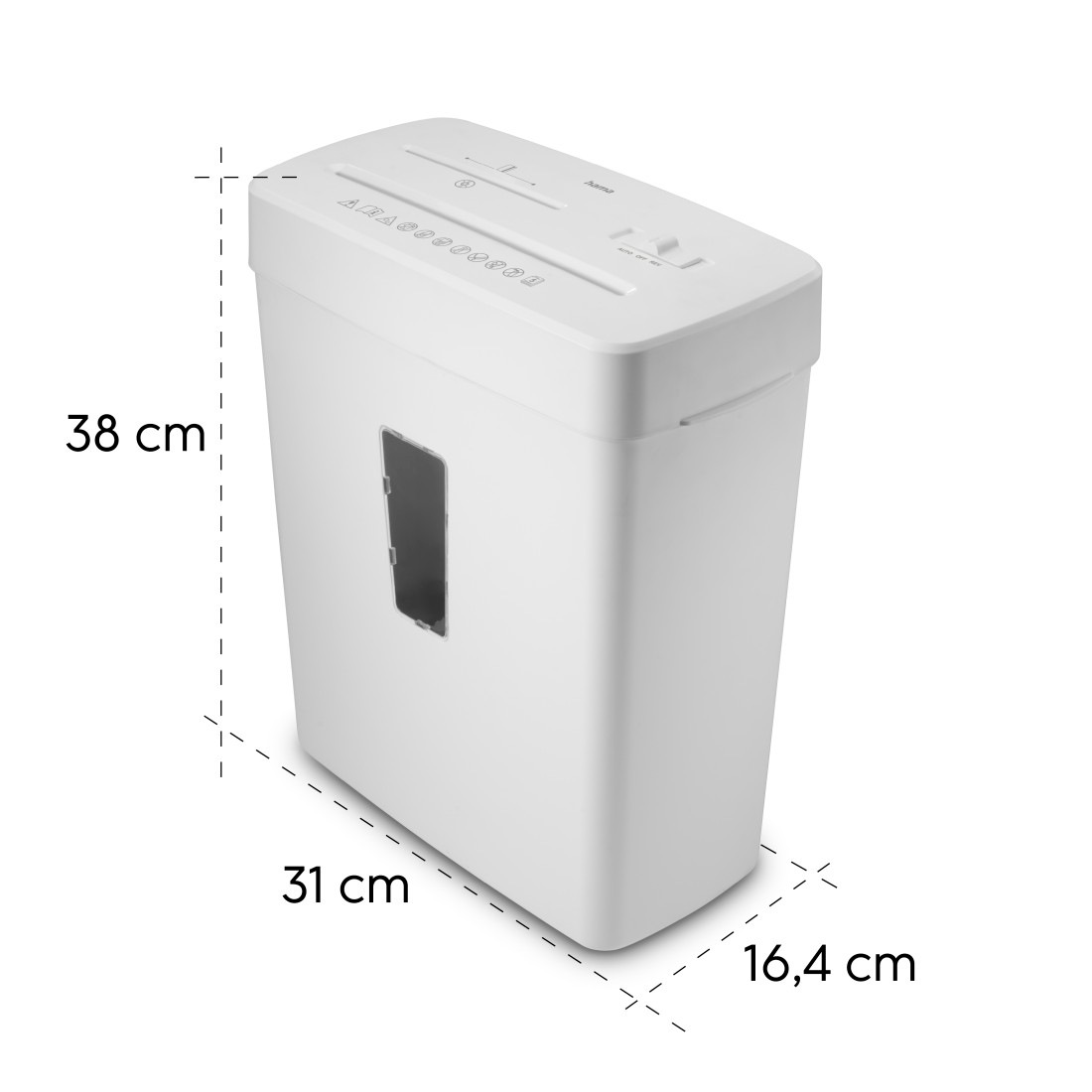 Hama Aktenvernichter »Aktenvernichter Mikroschnitt (Papier, Plastik, CDs, Korb, 5 Blatt, P5)«, Mit Papierkorb, 2 x 12 mm Mini-Schnitzel, Automatik, Rücklauf