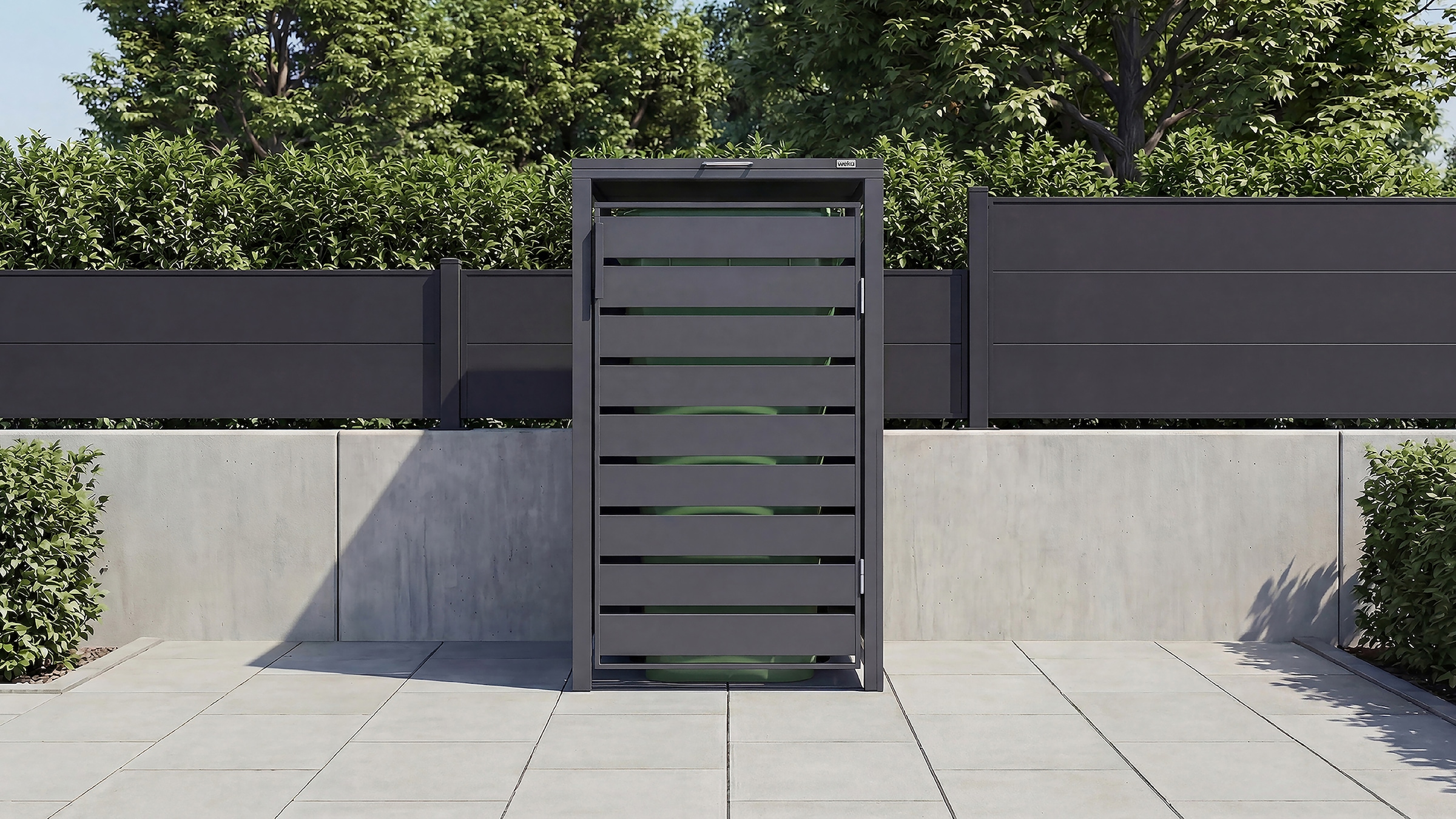 weka Mülltonnenbox "Gary" Metall pulverbeschichtet, BxTxH: 68x80x116 cm
