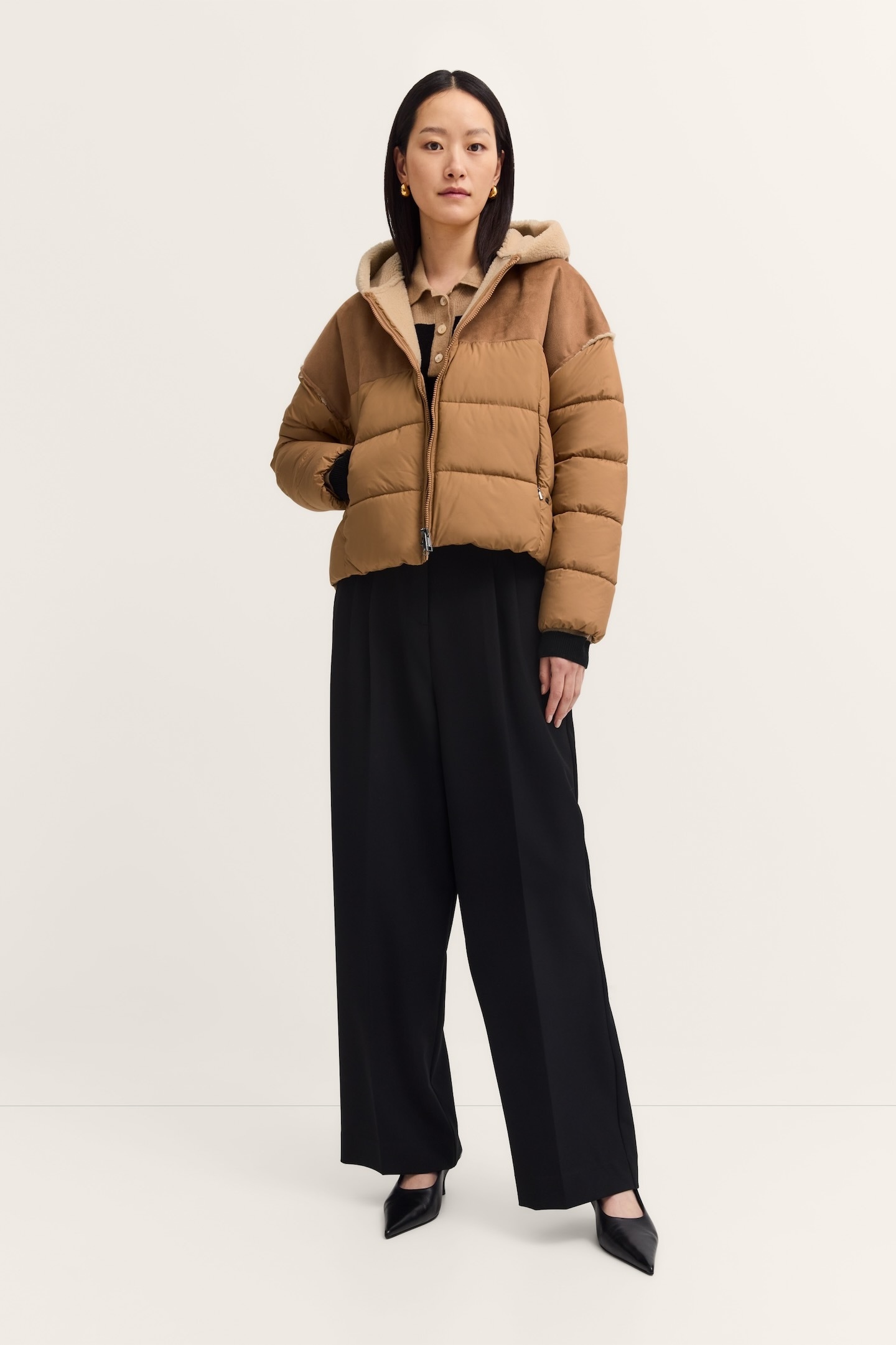 bugatti Langjacke »Regular Fit«, mit Kapuze, mit Kapuze und Kunstfell