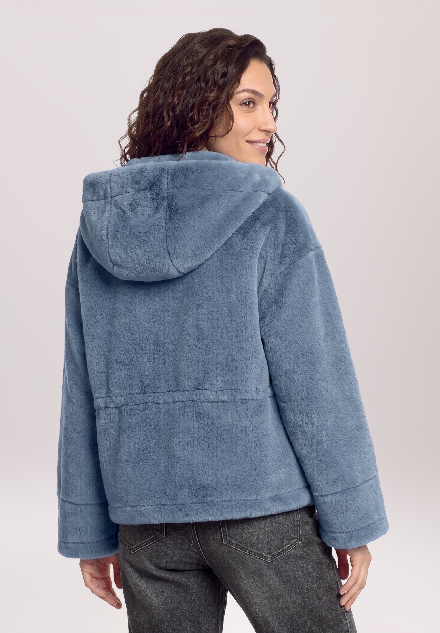 Cartoon Fellimitatjacke »Damen mit Kapuze« mit Kapuze