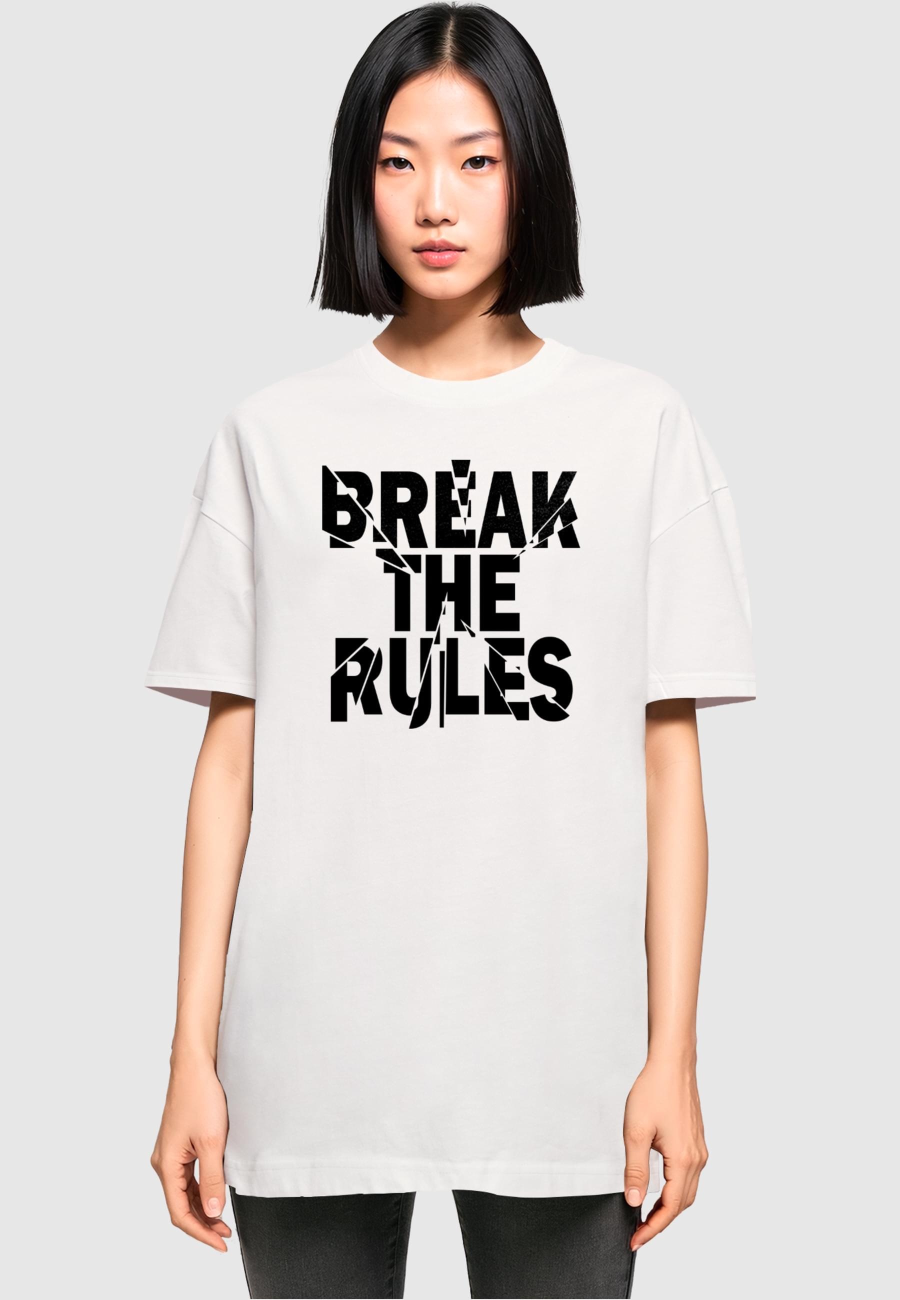 Merchcode T-Shirt »Merchcode Damen Ladies Break The Rules 2 Oversized Boyfriend Tee«, (1 tlg.)