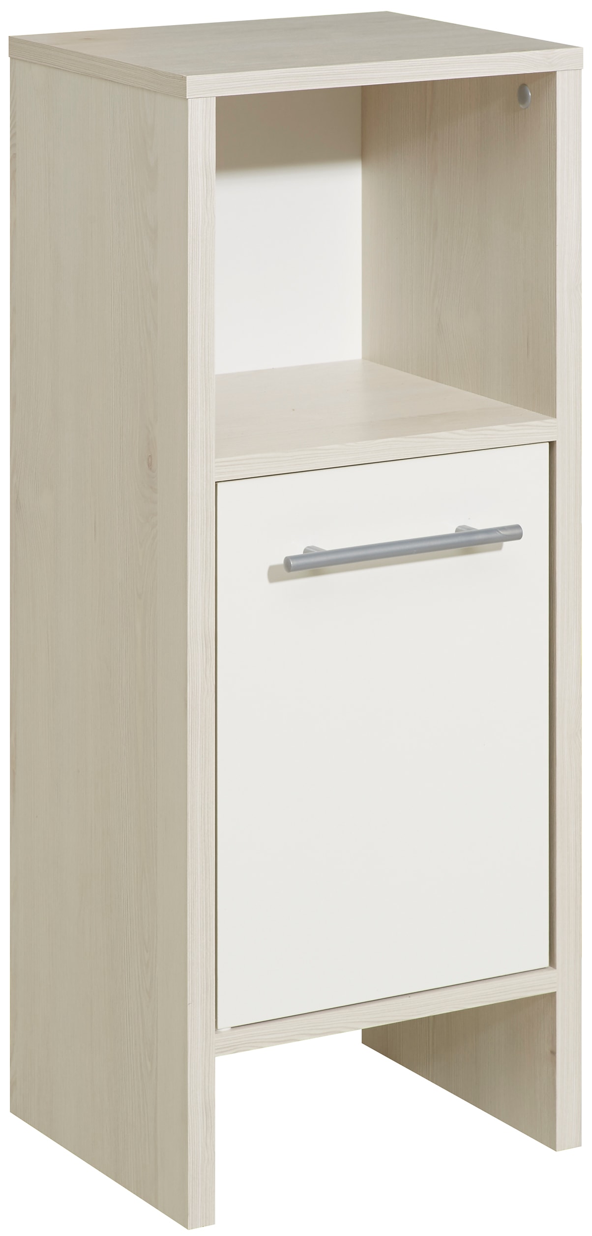 Saphir Badmöbel-Set »Quickset 350 4-teilig, mit Waschbeckenunterschrank und LED-Spiegel«, (Set, 4 St.), Pinie Ida hell Nachbildung, mit 4 Türen, 2 Nischen, ohne Waschbecken