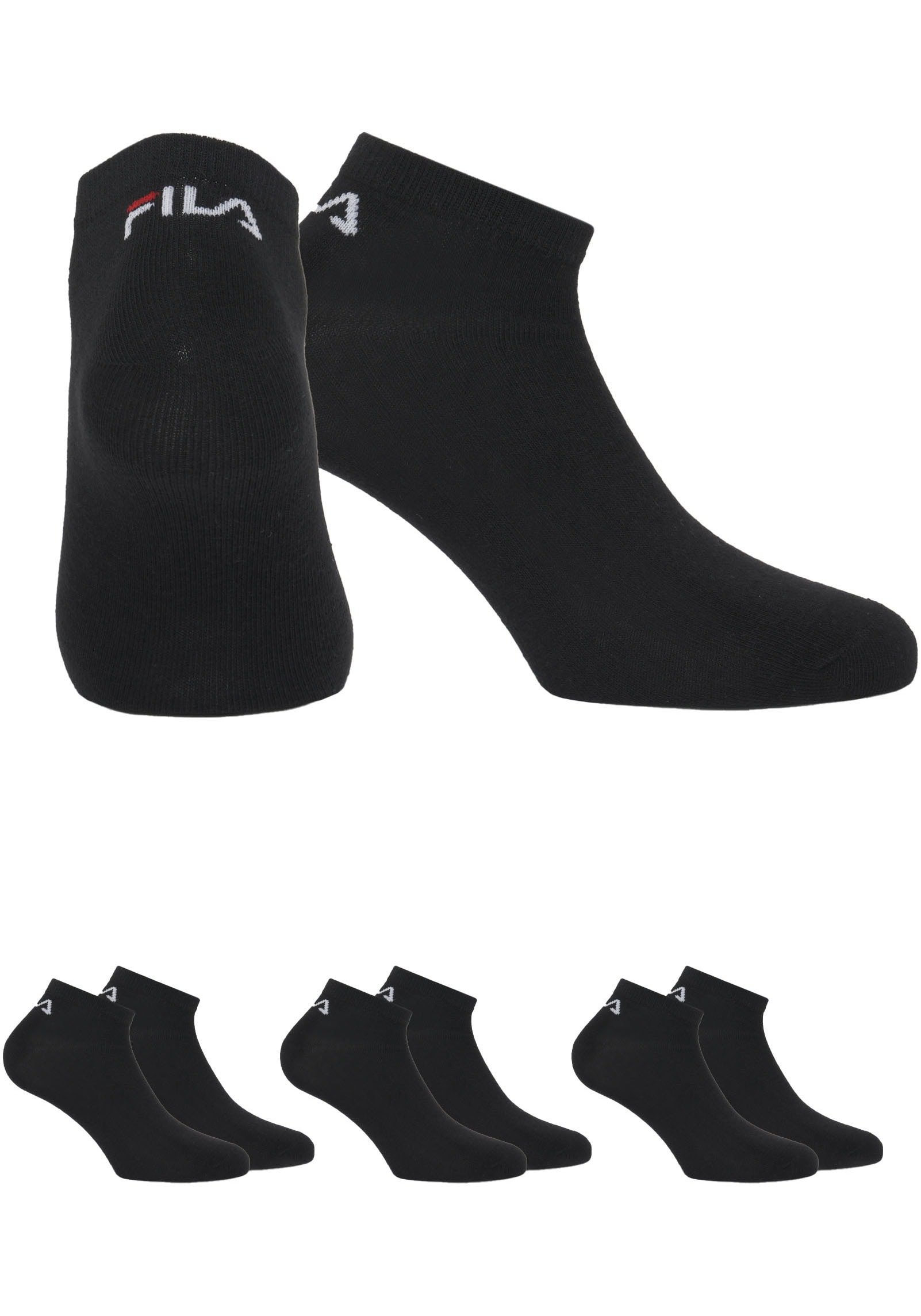 Fila Sneakersocken »UNISEX INVISIBLE PLAIN SOCKS«, (3 Paar), mit eingestricktem Logo an der Ferse