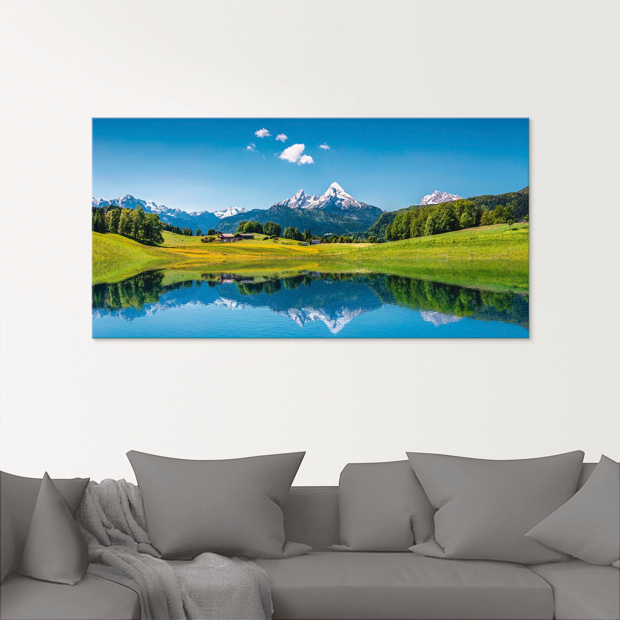 Artland Glasbild "Landschaft in den Alpen", Berge, (1 St.), in verschiedene günstig online kaufen