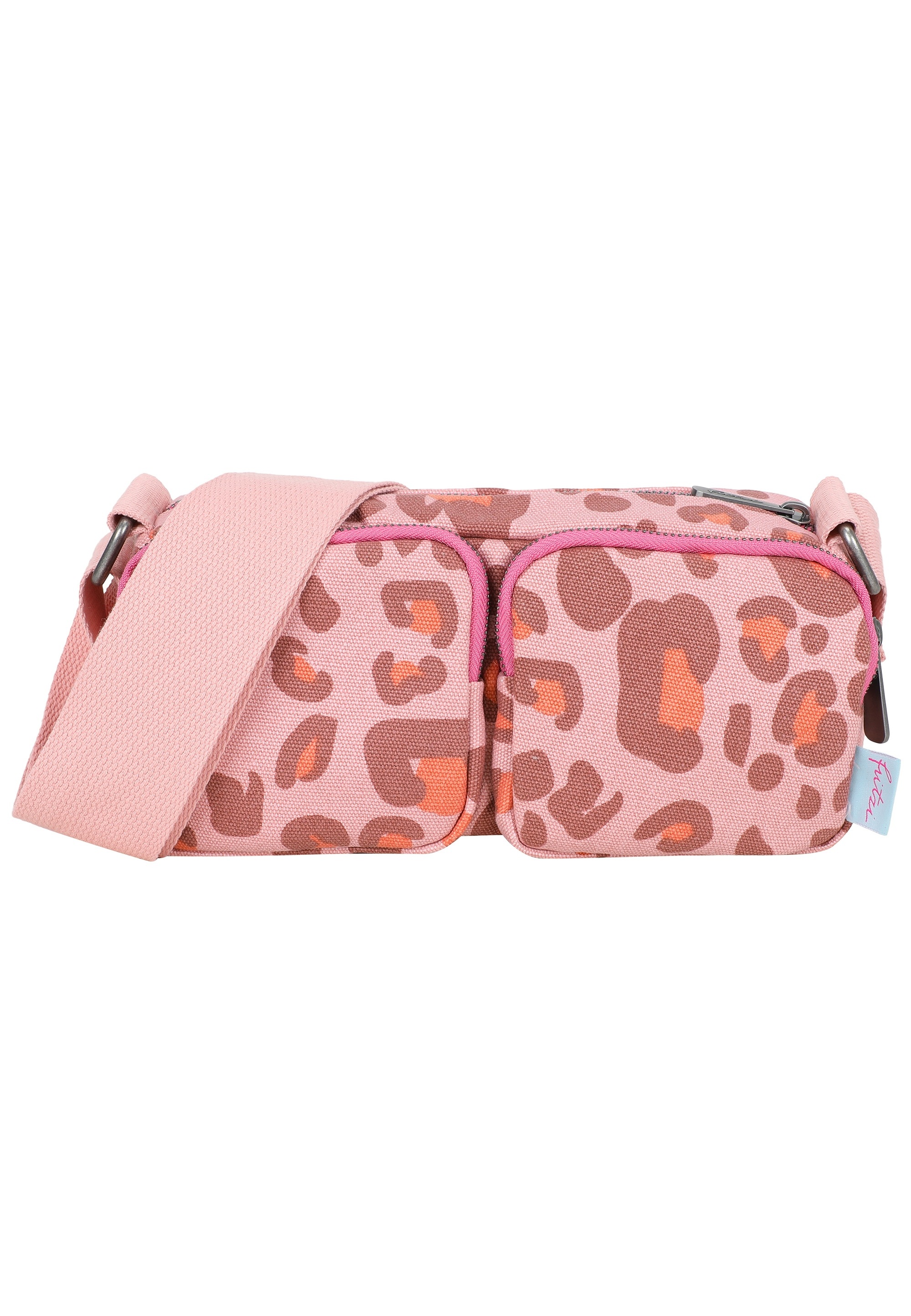 Fritzi Aus Preußen Schultertasche FRITZI AUS PREUSSEN "Donny Cross Long", Damen, Gr. B/H/T: 9cm x 12cm x 26cm, rosa, Baumwolle, unifarben, Taschen Schultertasche, mit zwei aufgesetzten Vordertaschen