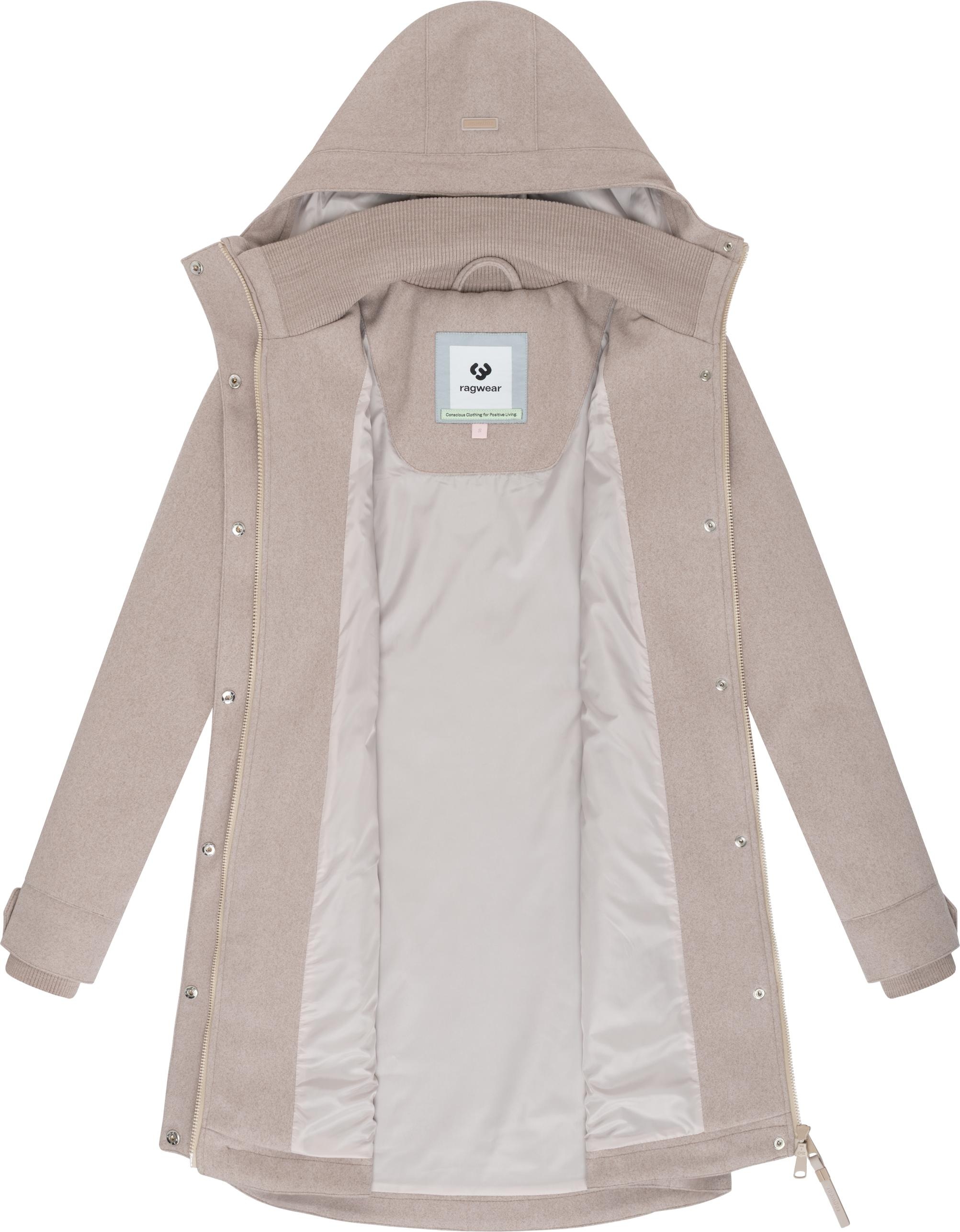 Ragwear Wollmantel »Janesha Coat«, Mantel in Wolloptik mit Kapuze