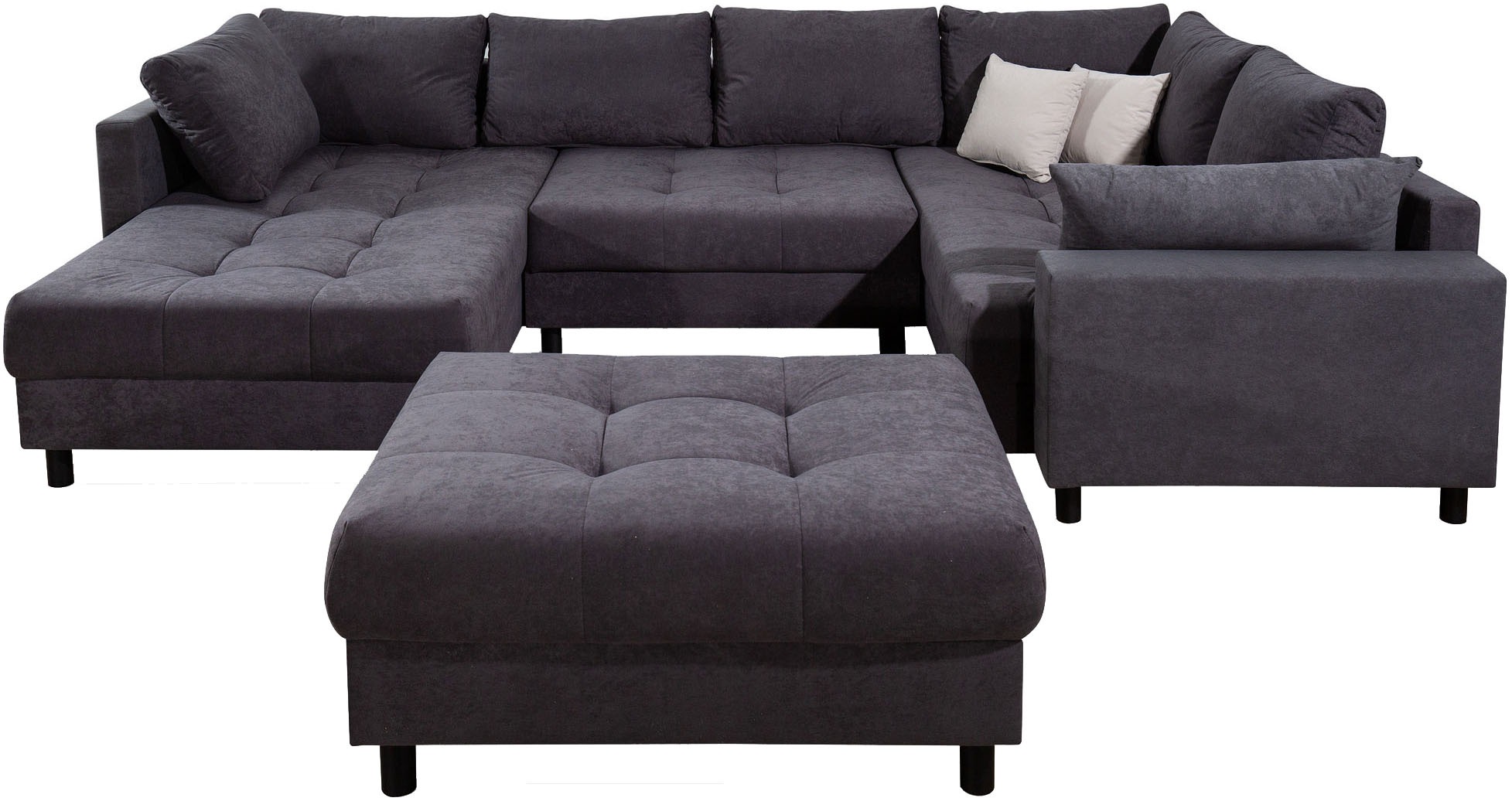 COLLECTION AB Wohnlandschaft "Toni U-Form mit Armlehne" inkl. Hocker und Zi günstig online kaufen