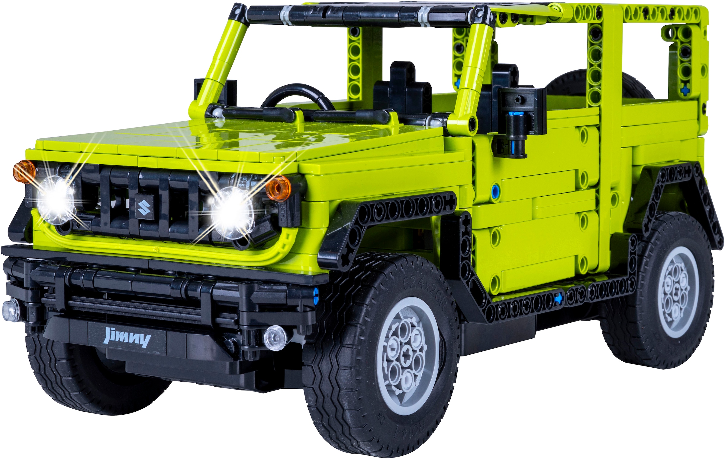 Jamara RC-Auto »CaDA, Suzuki Jimny 1:12 grün 2,4GHz Bricks«, (579 tlg.), mit LED Licht