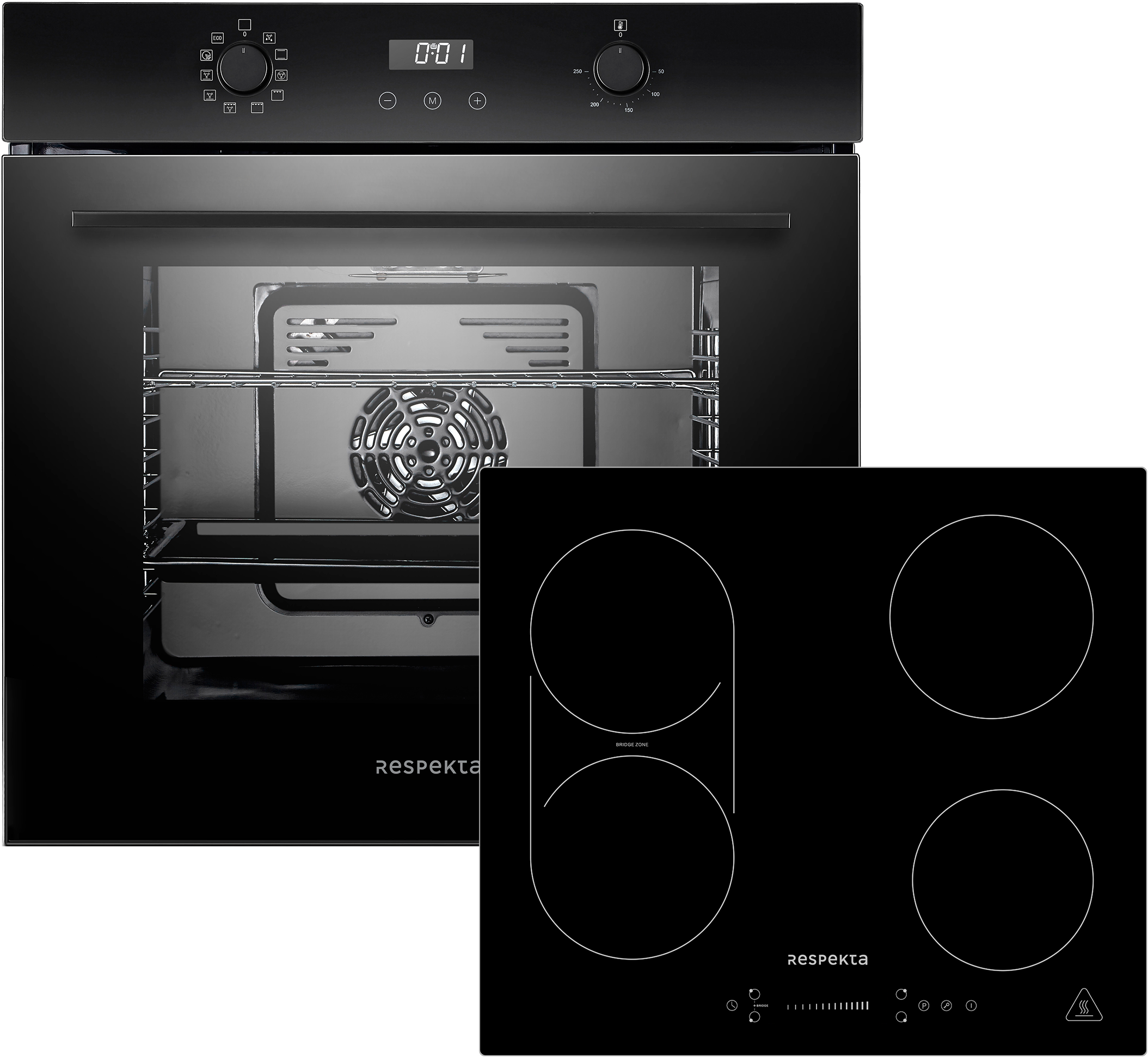 RESPEKTA Backofen-Set "Julius + Alois", schwarz, Herdsets