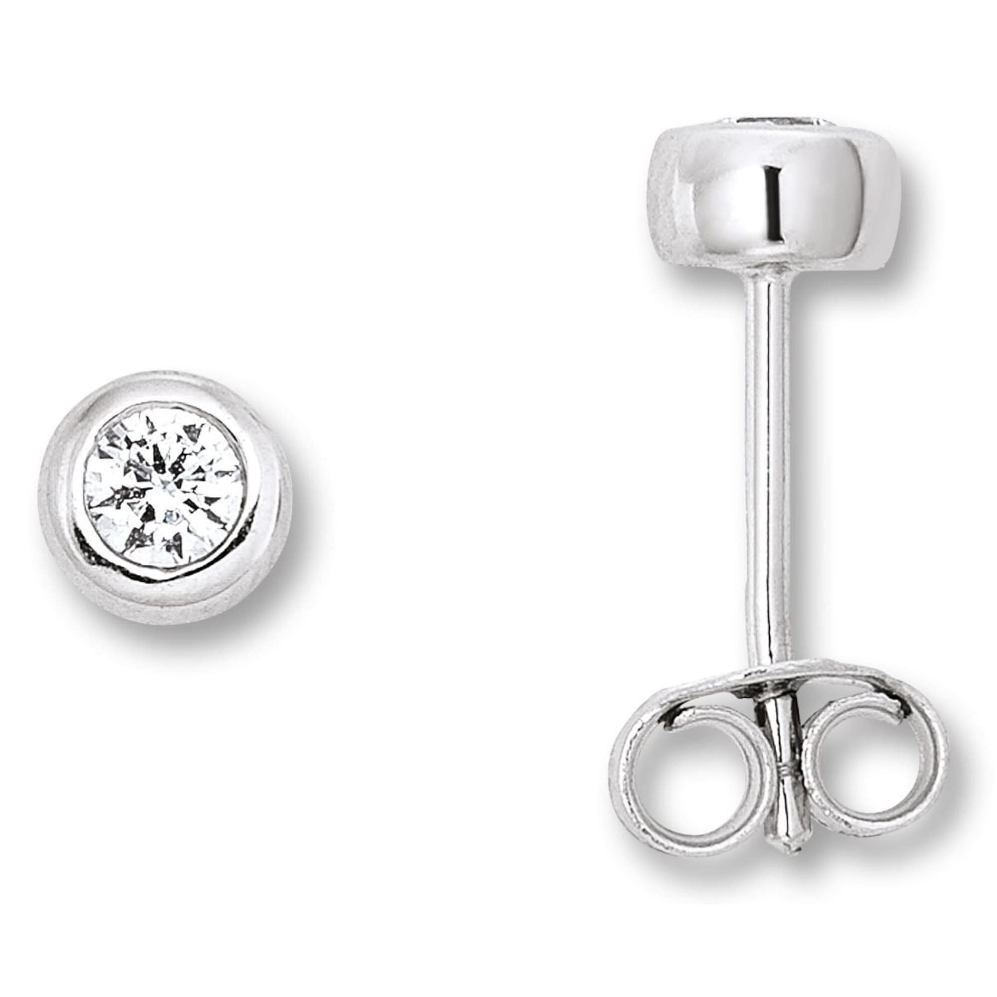 ONE ELEMENT Zirkonia Zarge Sterling Silver Stud Earrings Silver