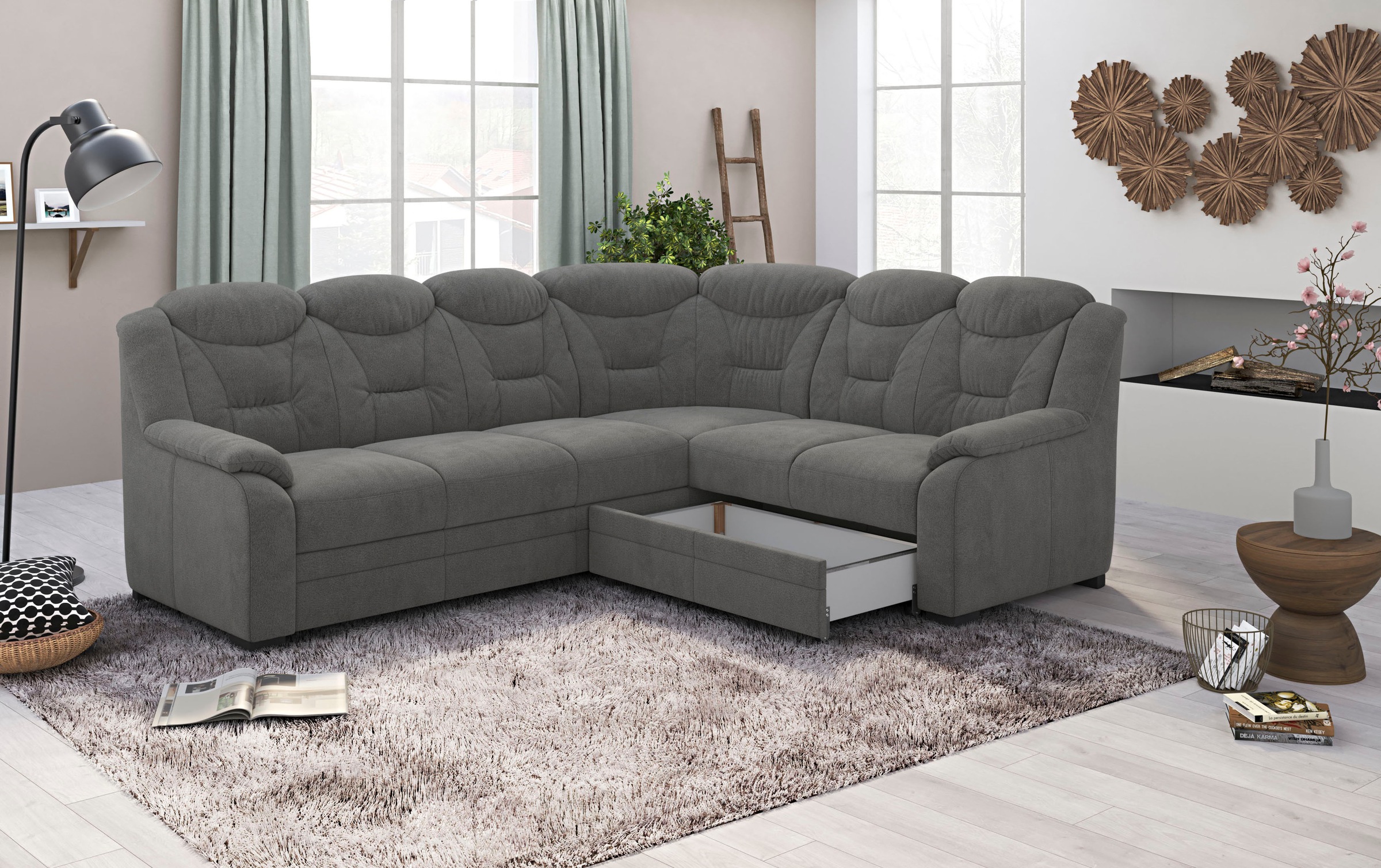 COTTA Ecksofa »Marcus L-Form«, wahlweise mit Bettfunktion & Stauraum