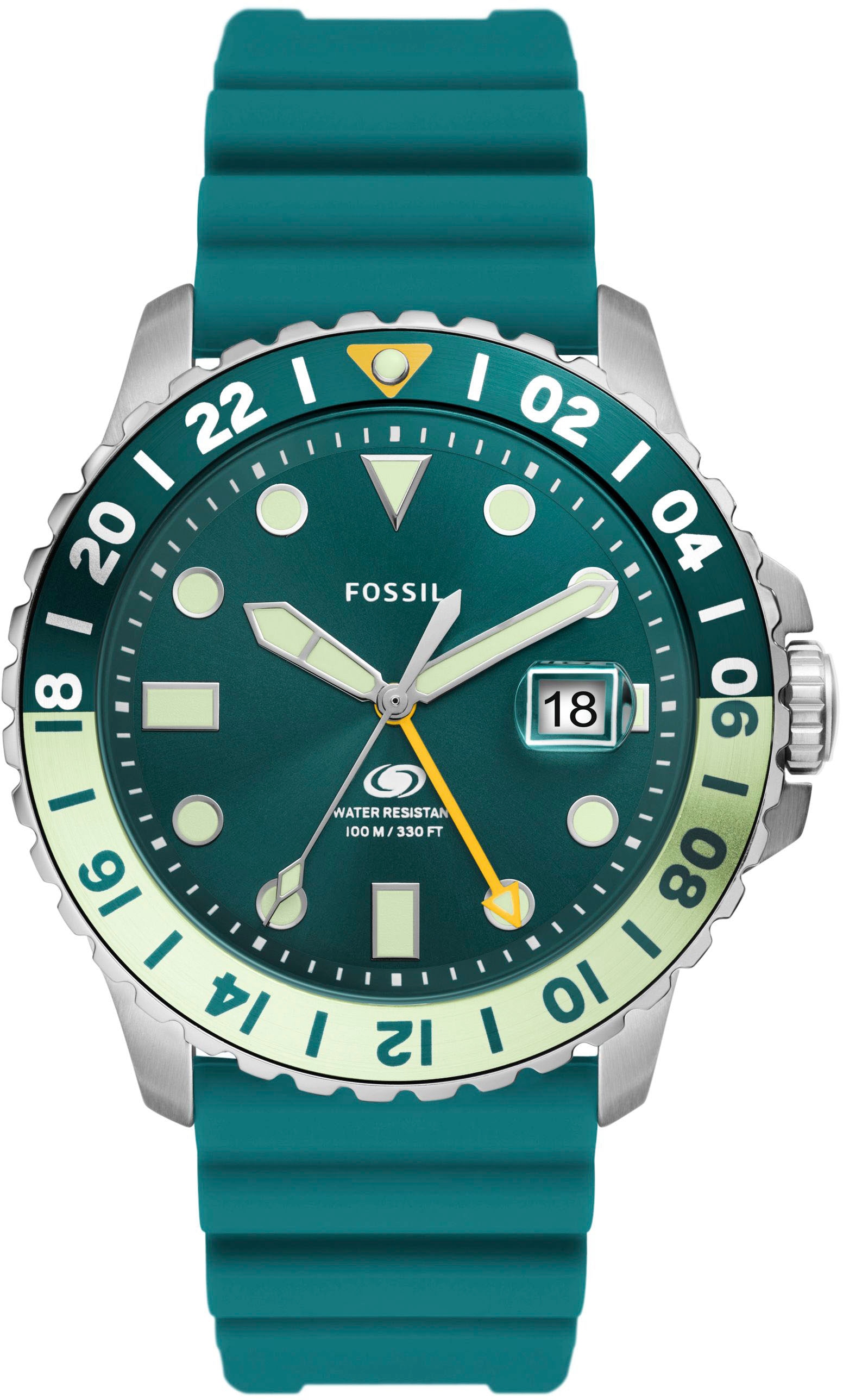 Fossil Quarzuhr »FOSSIL BLUE GMT, FS5992«, Armbanduhr, Herrenuhr, Datum, analog