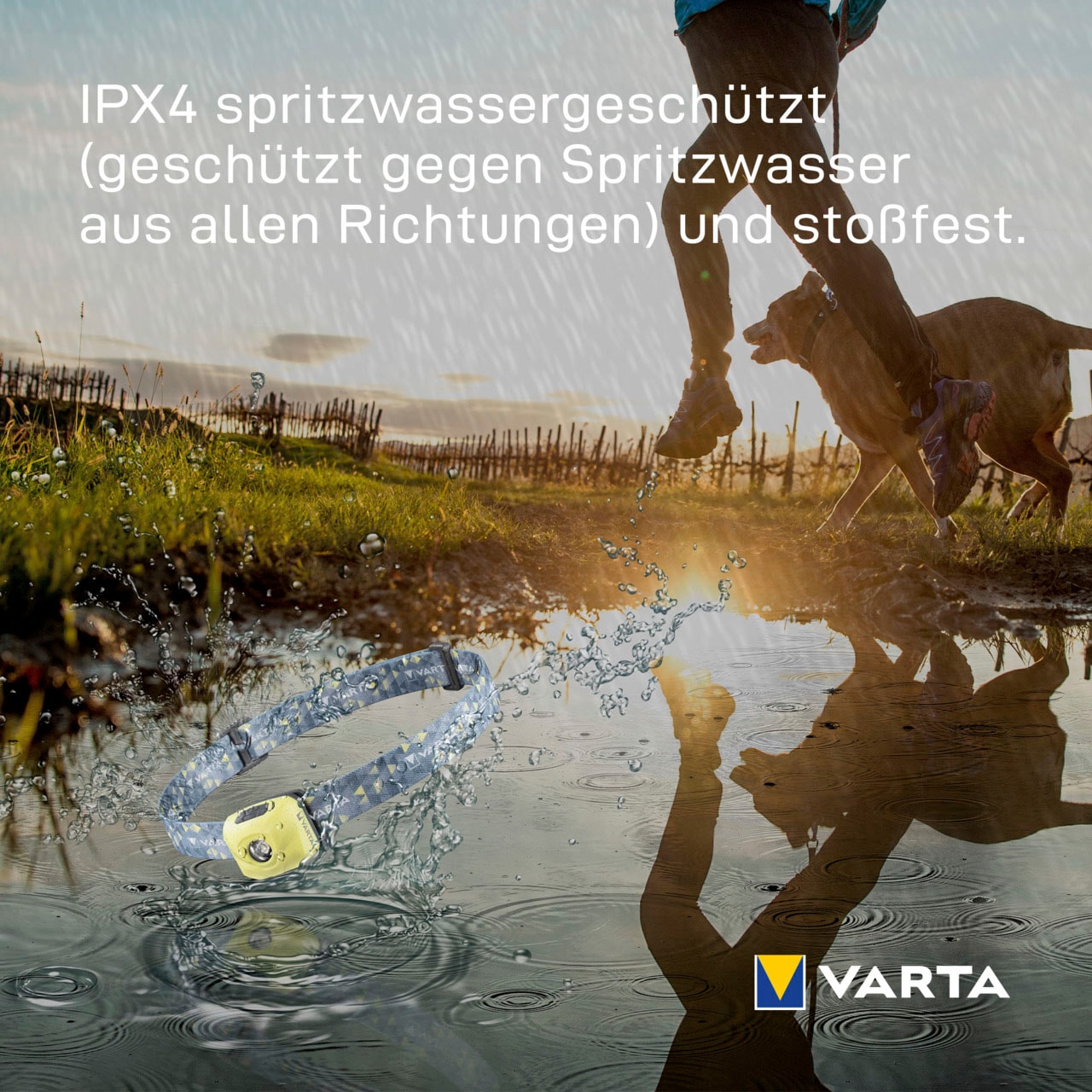 VARTA Kopflampe »Outdoor Sports Ultralight H30R«, (Packung, 1 St.), in limonen grün, leicht und kompakt, aufladbare Stirnleuchte, Kopfleuchte mit Tastensperre und Speicherfunktion der Lichteinstellungen, Joggen, Laufen, Outdoor